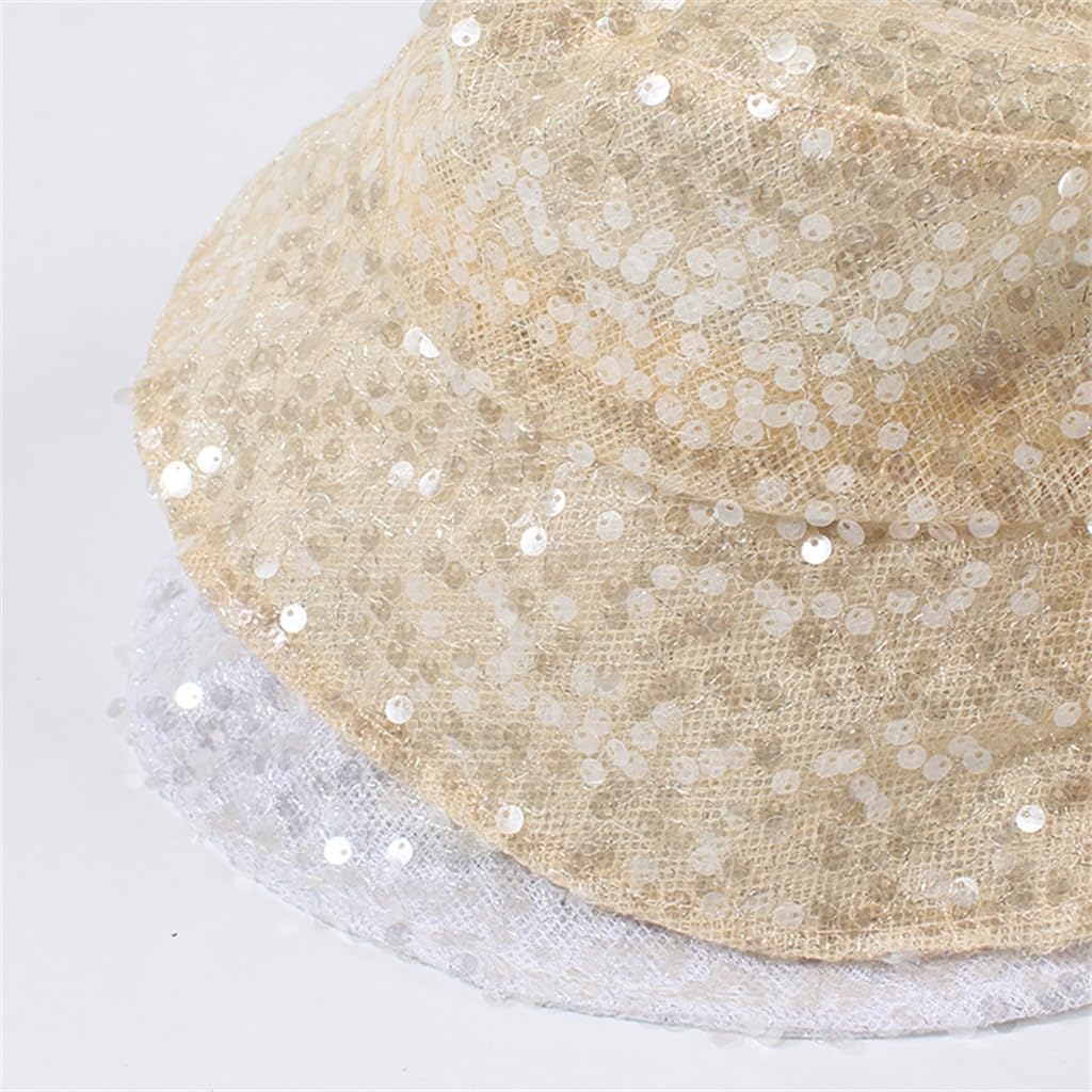 Hat Female Korean Version of All Colorful Sequin Fisherman Street Shade Basin