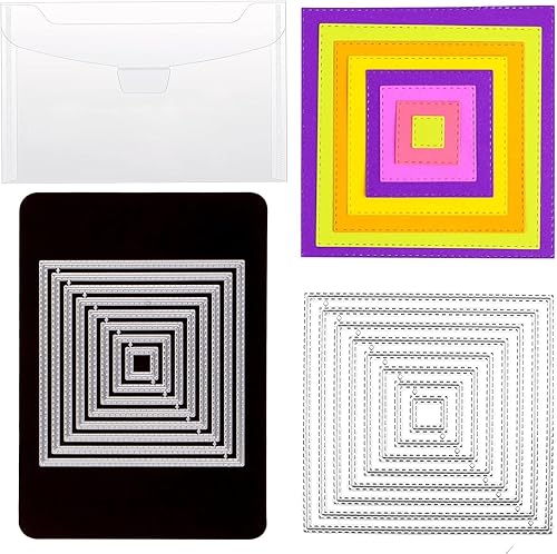 Yoseng - Troqueles troquelados para hacer tarjetas, 8 piezas de marco de anidación, juego de troqueles de marco de tarjetas, troqueles para