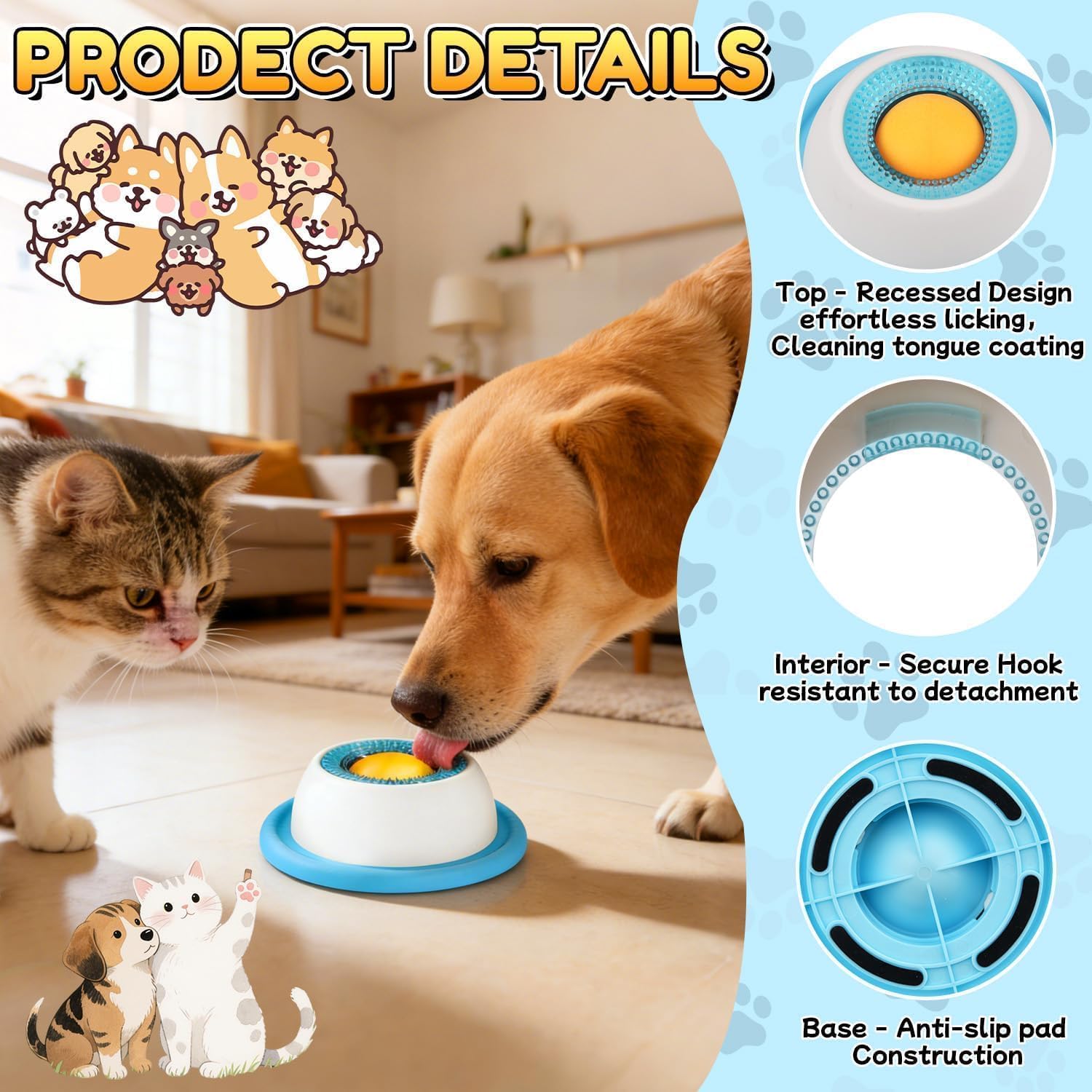2026 New Dog Lick Ball,Licking A Bal l Add More Fun Bowl, Dog Lick Ba ll Bowl,Licking A Ball for Dogs,Slow Down Eating Speed and Add More Fun for Your Dog and Cats. - 5