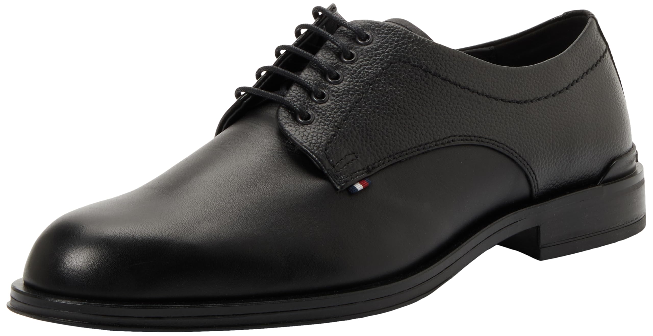 Tommy Hilfiger Men’s Corporate Leather Derby Shoes, Black (Black), 6.5