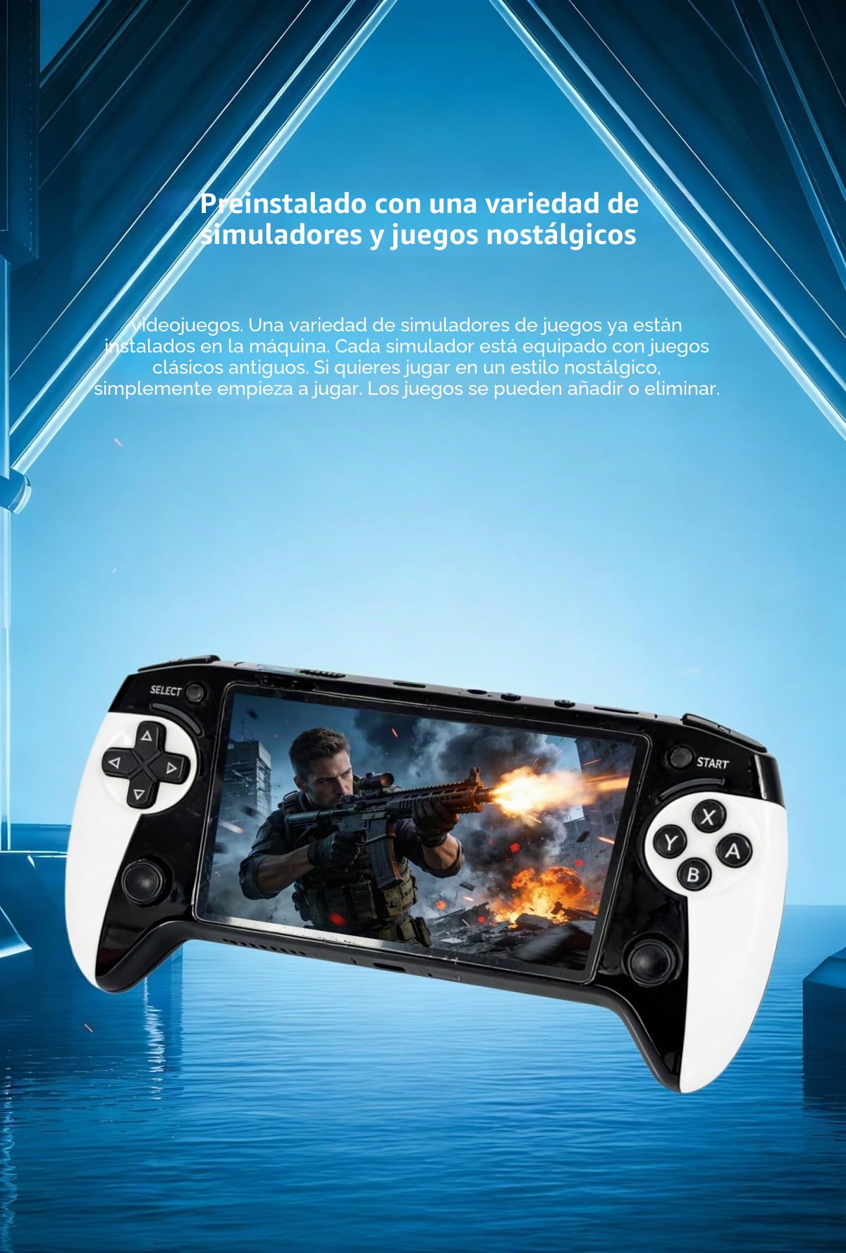 Consola de Juegos portátil YHFITN con Pantalla HD de 5,5 Pulgadas, diseño ergonómico, Juegos Retro Integrados, Salida de TV, función de guardado de partidas, batería Recargable. Regalo Ideal.