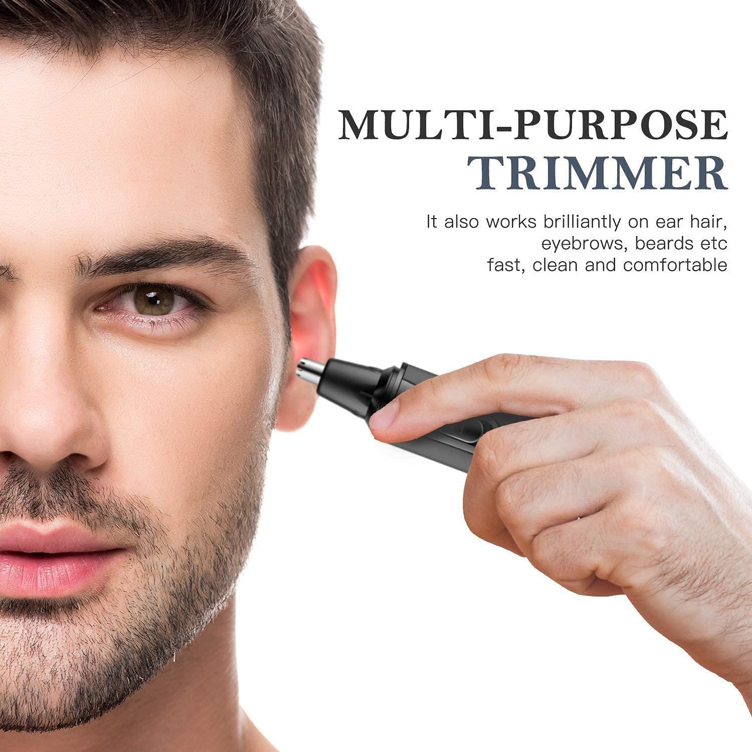 For uomo e donna, a batteria, IPX7, lame a doppio taglio for una facile pulizia ，Trimmer per capelli del naso