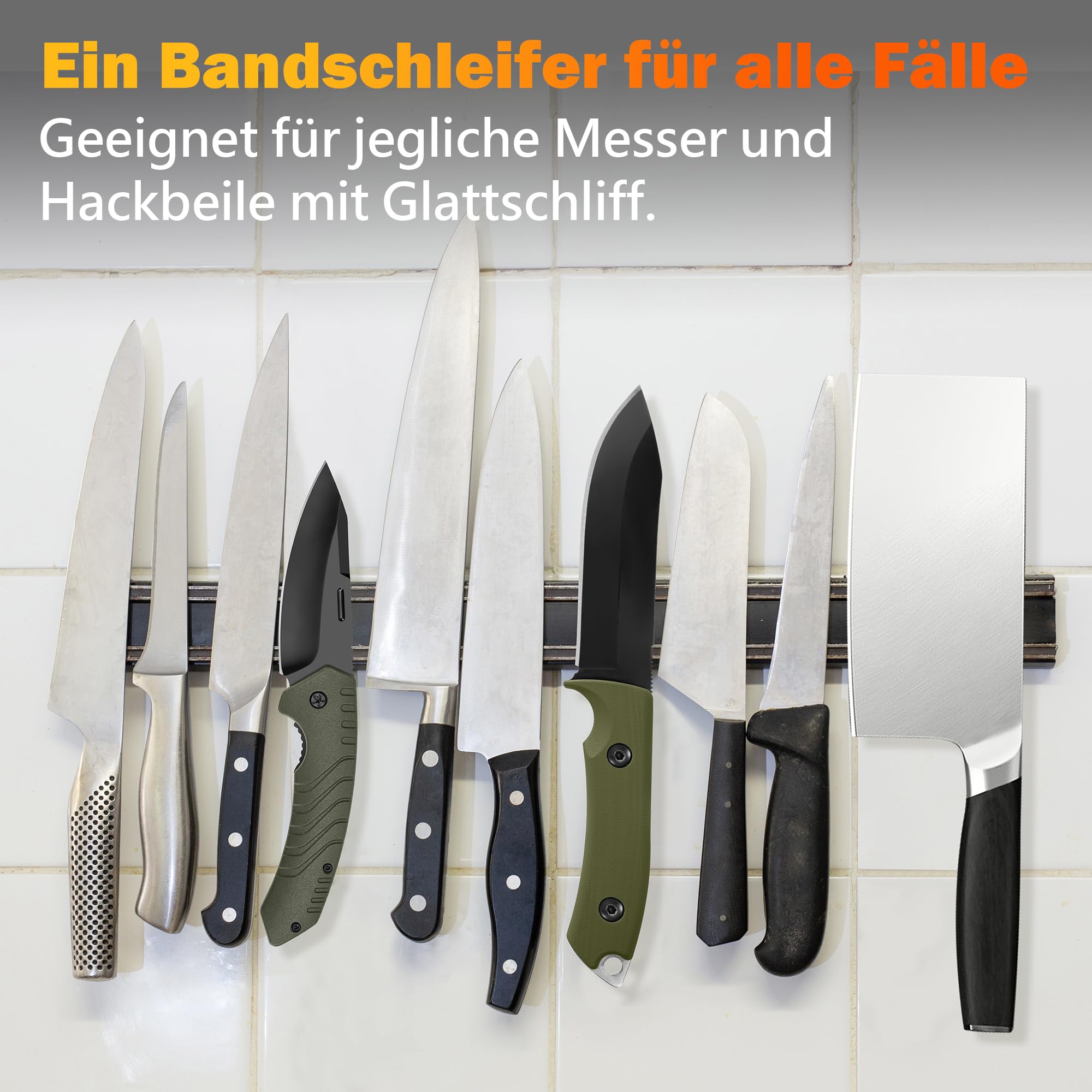 AUSTEIN Band Messerschärfer elektrisch TG2002 Profi Messerschleifer konvexen Schliff 4 Schleifabstufungen