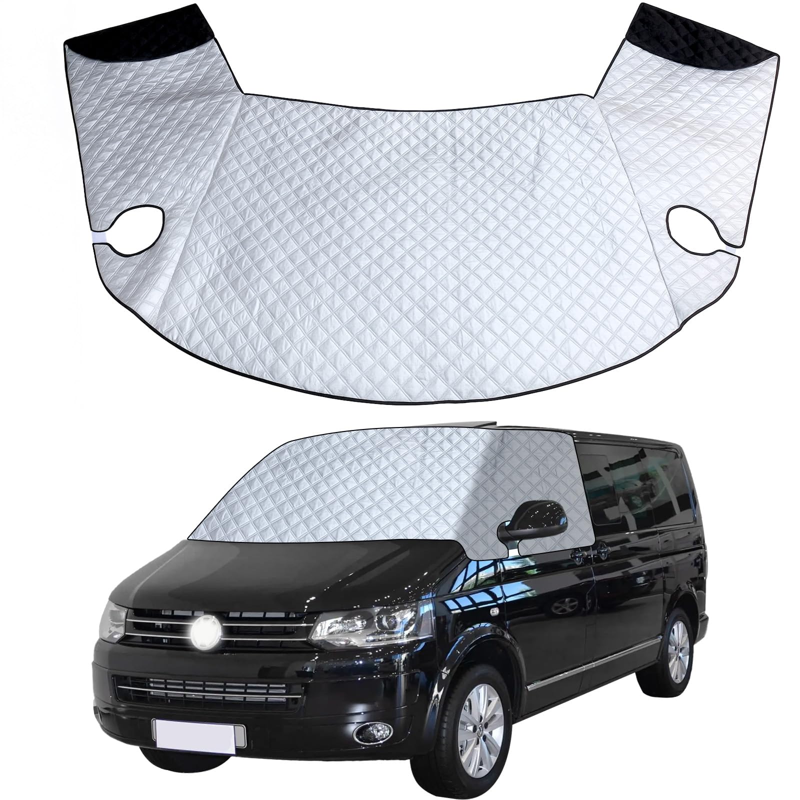 Windschutzscheibenabdeckung für VW T5 03-15 Premium 2-lagige Baumwolle mit Magnetunterlage UV-Reflexion Ganzjährigen Schutz