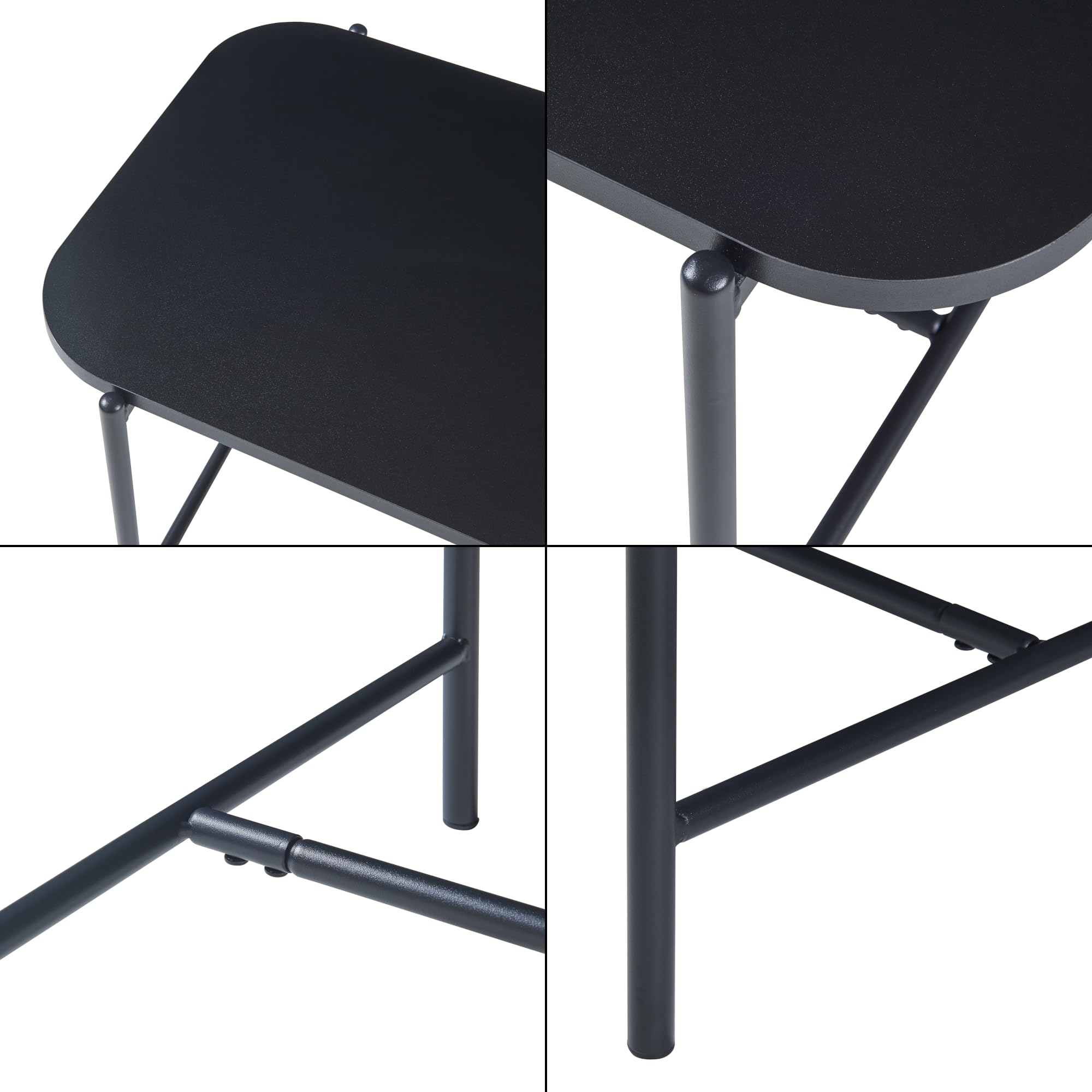 [en.casa] Stolik pomocniczy do salonu Stolik kawowy Stolik kawowy z prostokątnym blatem 110 x 50 x 45 cm do salonu - czarny