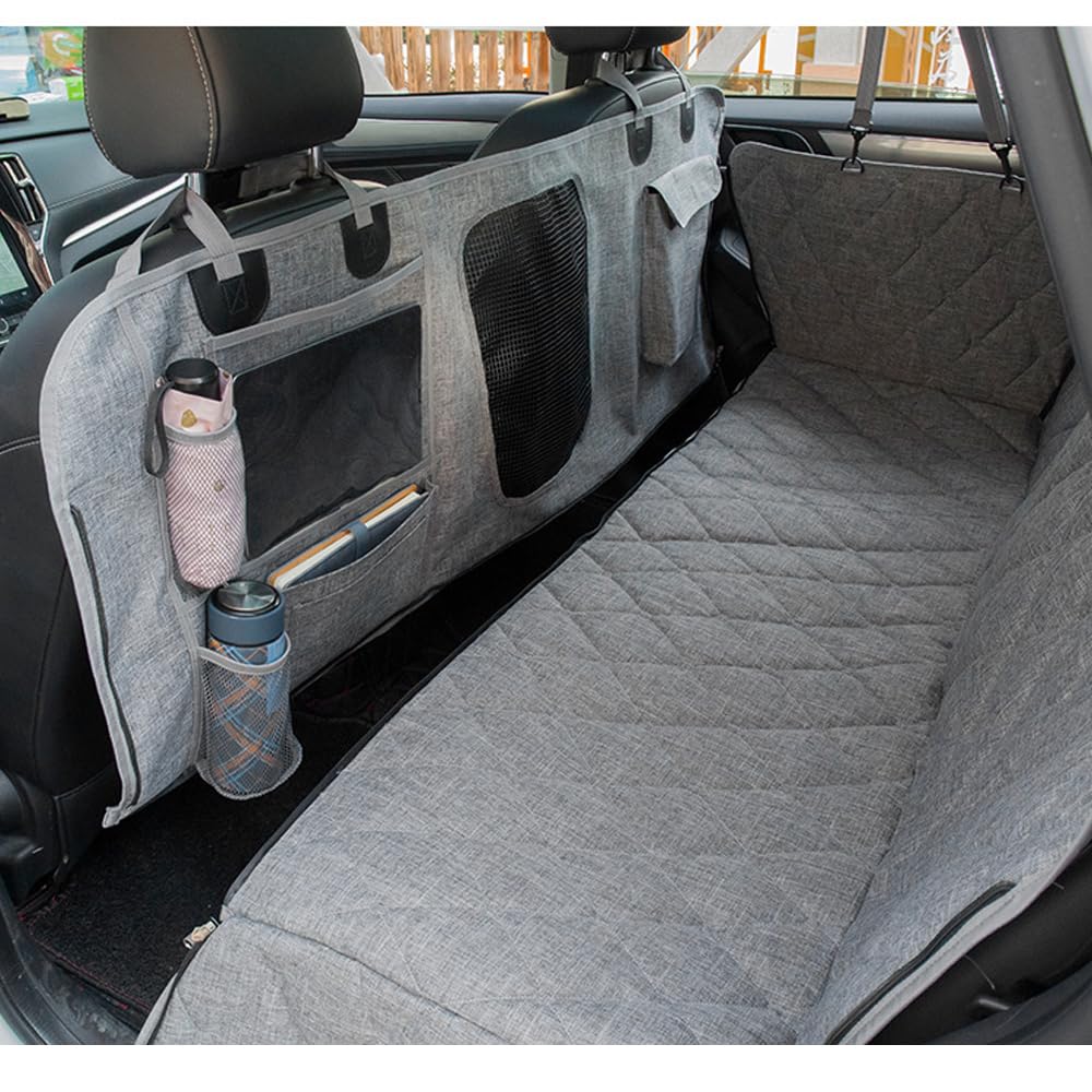 Kofferraumschutz für Hunde Hunde-Autositzbezug for VW Golf/Golf GTI 2015-2021, Hundehängematte, Auto-Rücksitze mit Seitenschutz, langlebig, kratzfest und wasserdicht, Haustier-Autositzbezug, Grau