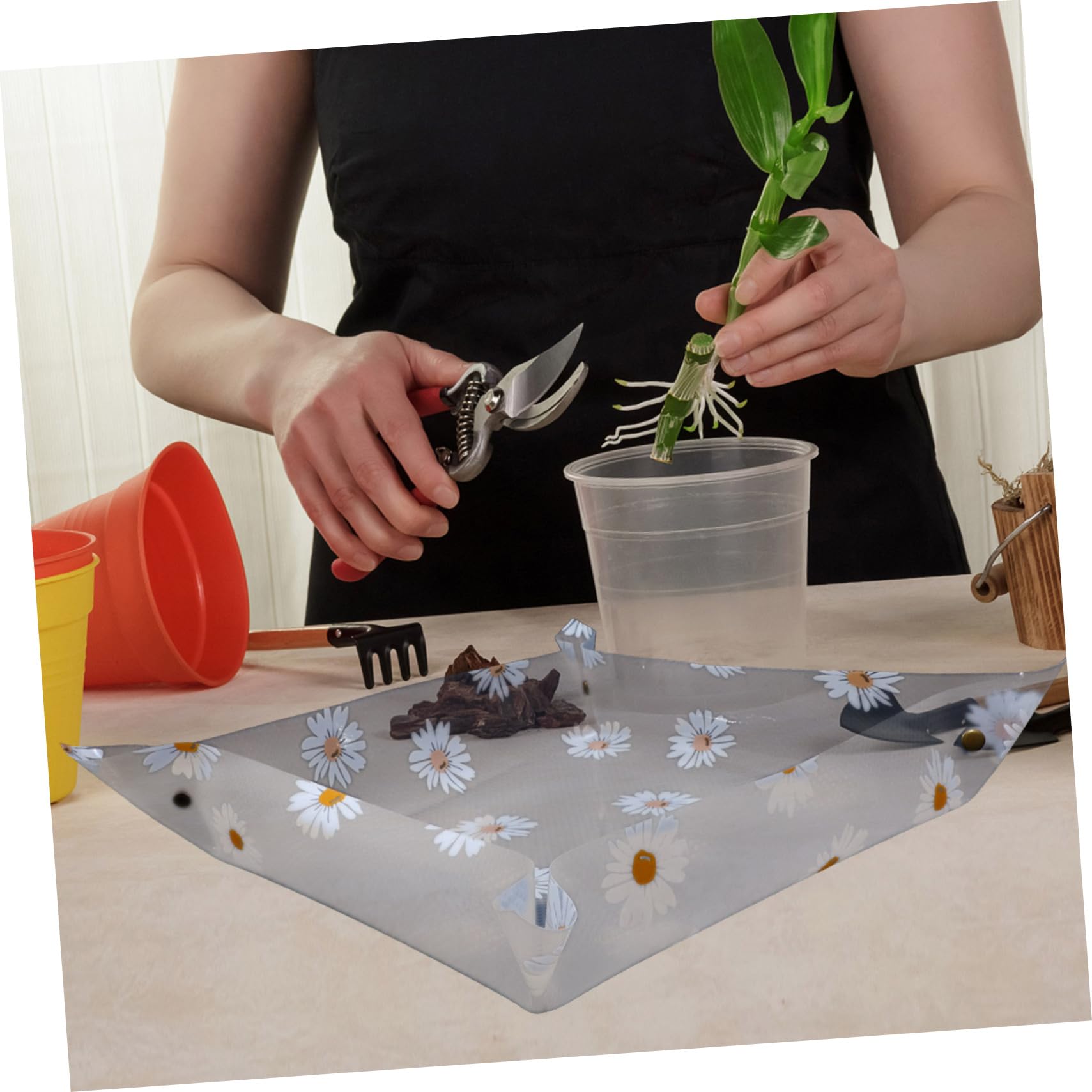 Mipcase 5 Pièces Tapis végétal Vert bac Jardinage Plantes d'intérieur Pots de Fleurs Tapis de rempotage Plateau de rempotage Plantes Vertes bâche Sol Succulent Matelas à Langer Sol Eva