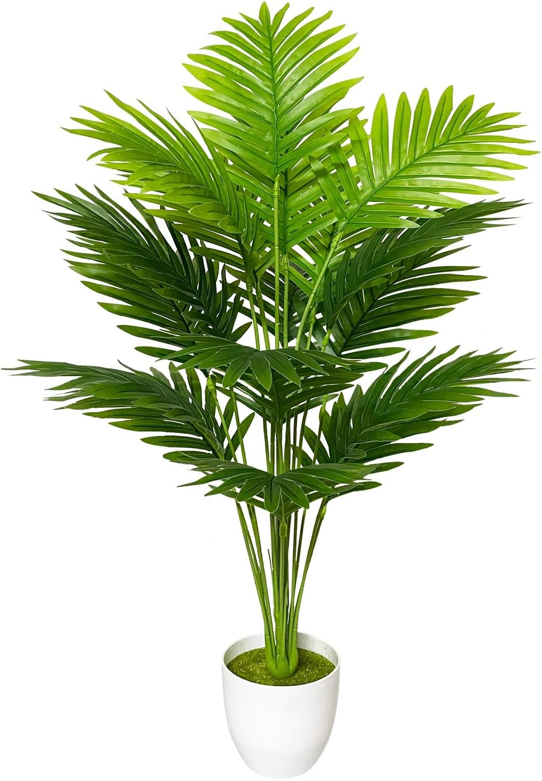 Fake Plants Large Artificial Tree Leaves Faux Plants in Pot for Indoor Outdoor House Floor Home Office Farmhouse Bedroom Garden Modern Decor Housewarming Gift (80cm Tall Palm)