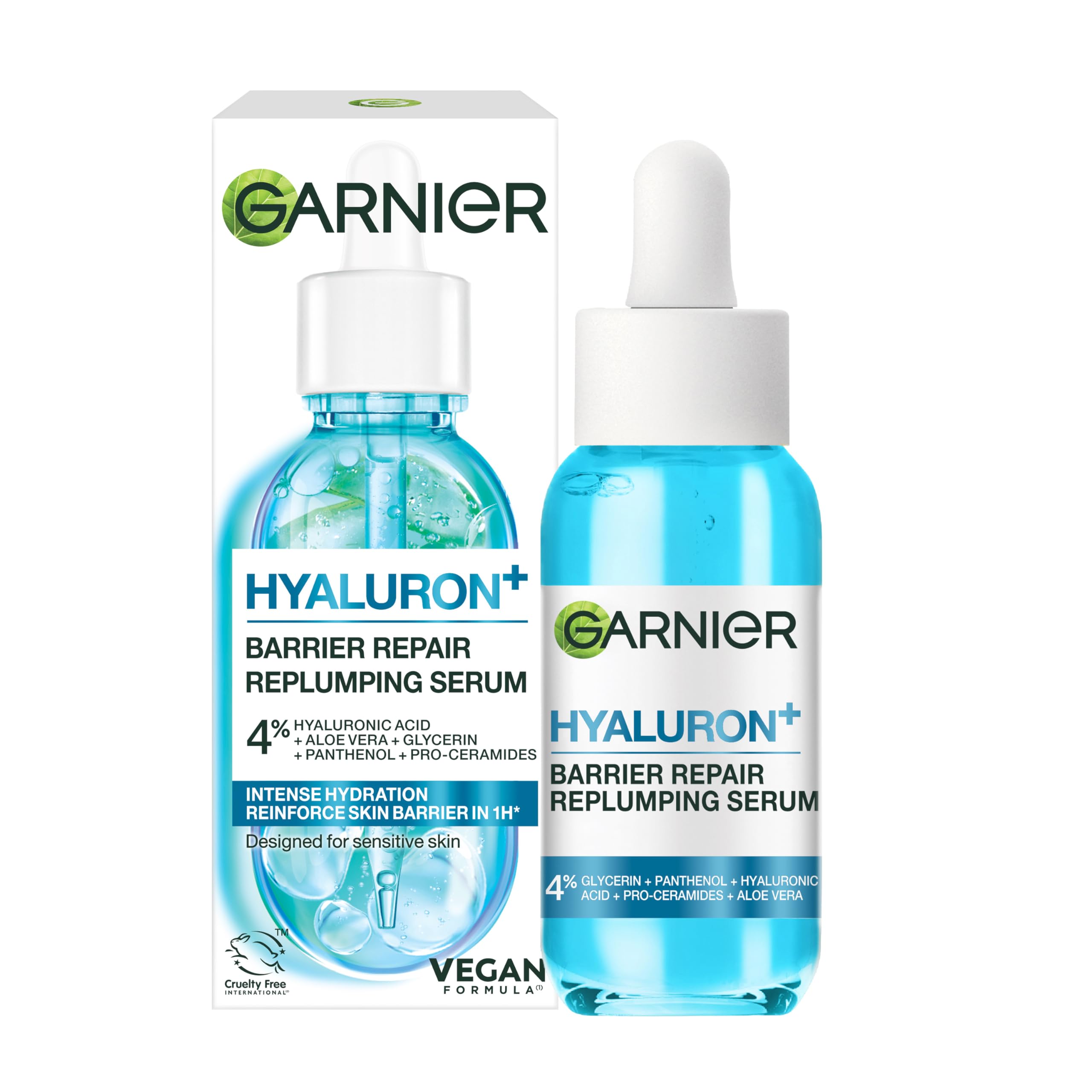 Hyaluron+ Barrier Repair Replumping Serum 4% [Glycerin + Panthenol + Hyaluronic Aloe + Squalane + Aloe Vera] Cruelty Free International & Vegan 30ml