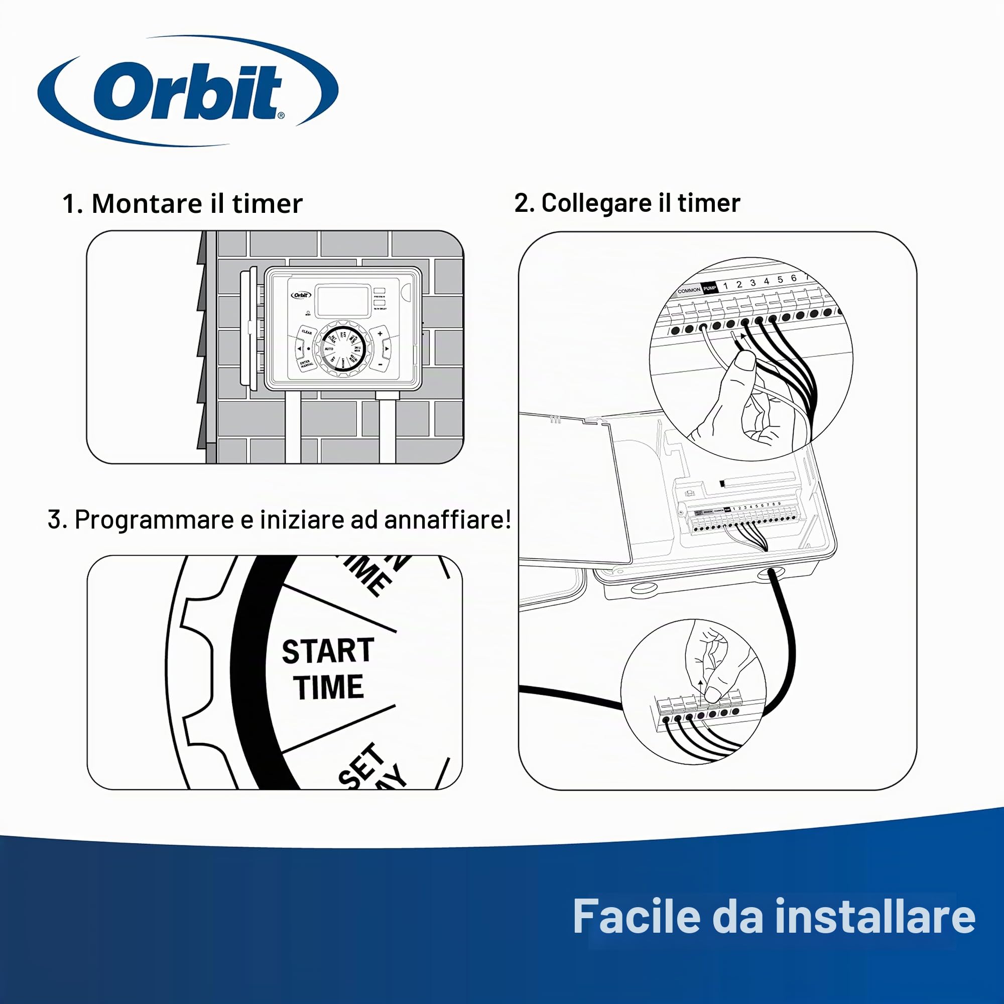 Orbit Easy-Set Logic 27894 - Timer/regolatore irrigatore a 4 stazioni per interni ed esterni