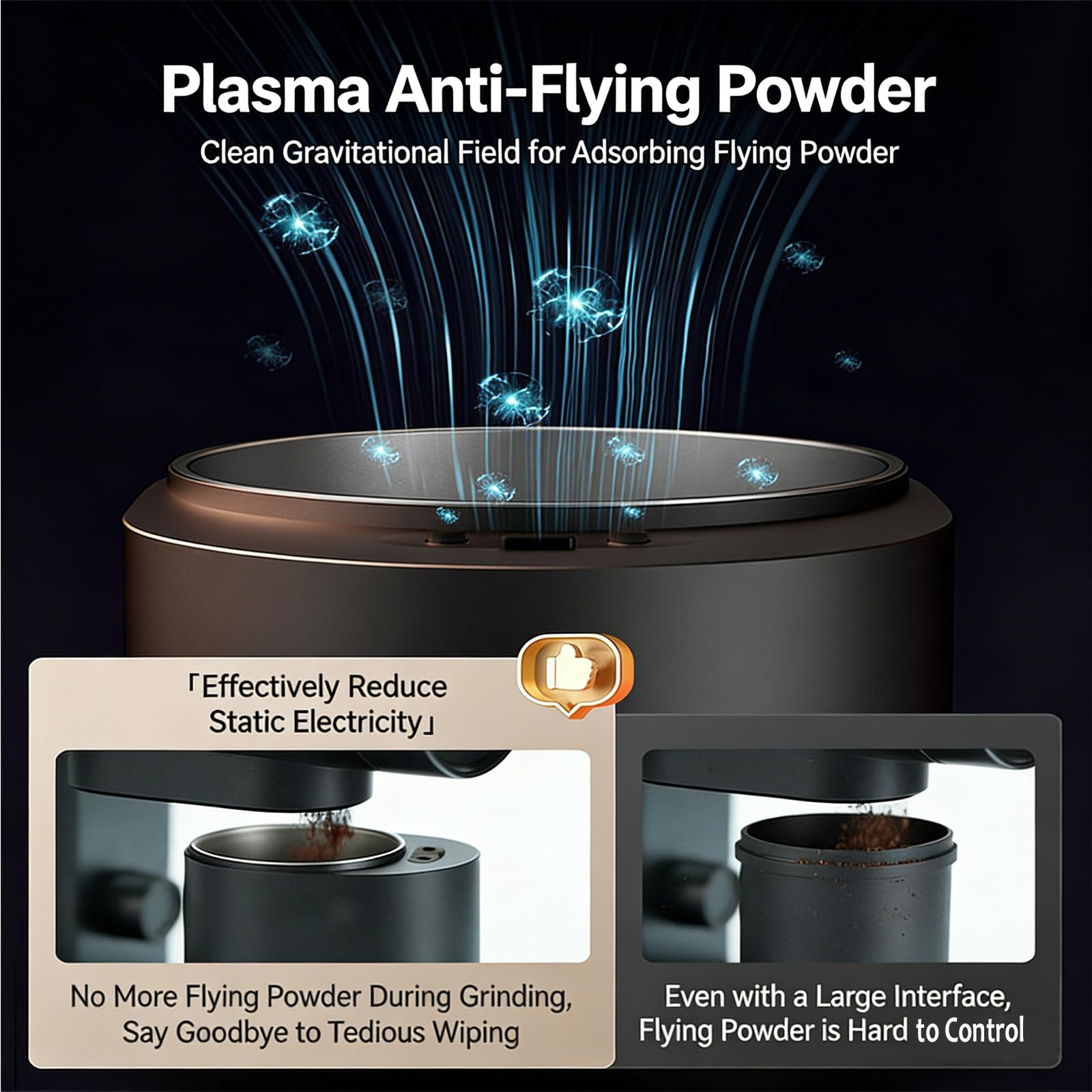Smart - Taza dosificadora de café de precisión de 0,1 g, puerto de 58 mm y capacidad de 145 ml, modo de pesaje de 480 minutos para molienda de espresso y pesaje de granos de café