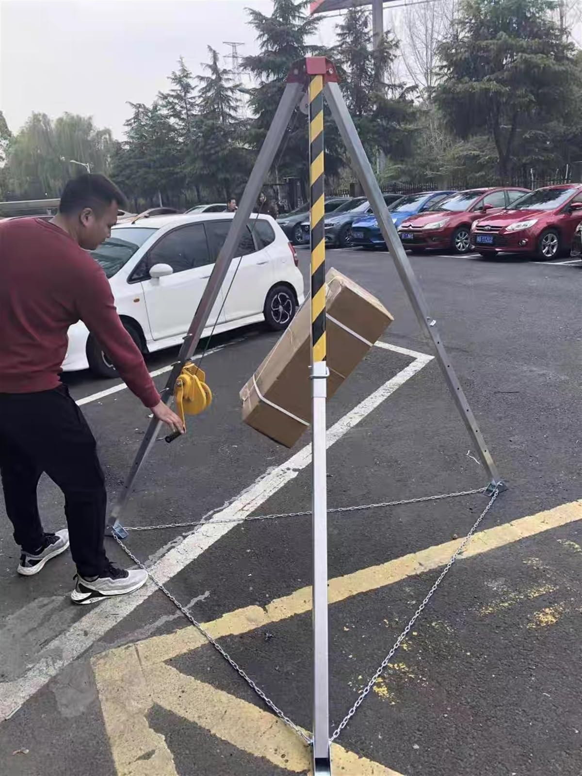 Sollevamento resistente & corredo dell'attrezzatura di salvataggio, paranco del treppiede della gru di Derrick per la costruzione, uso industriale, facilmente regolato
