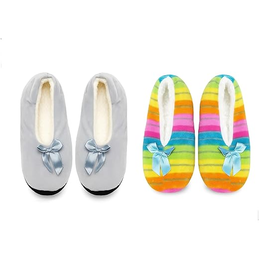 Cozy Faux Fur Ballerina Slippers - Multicolor