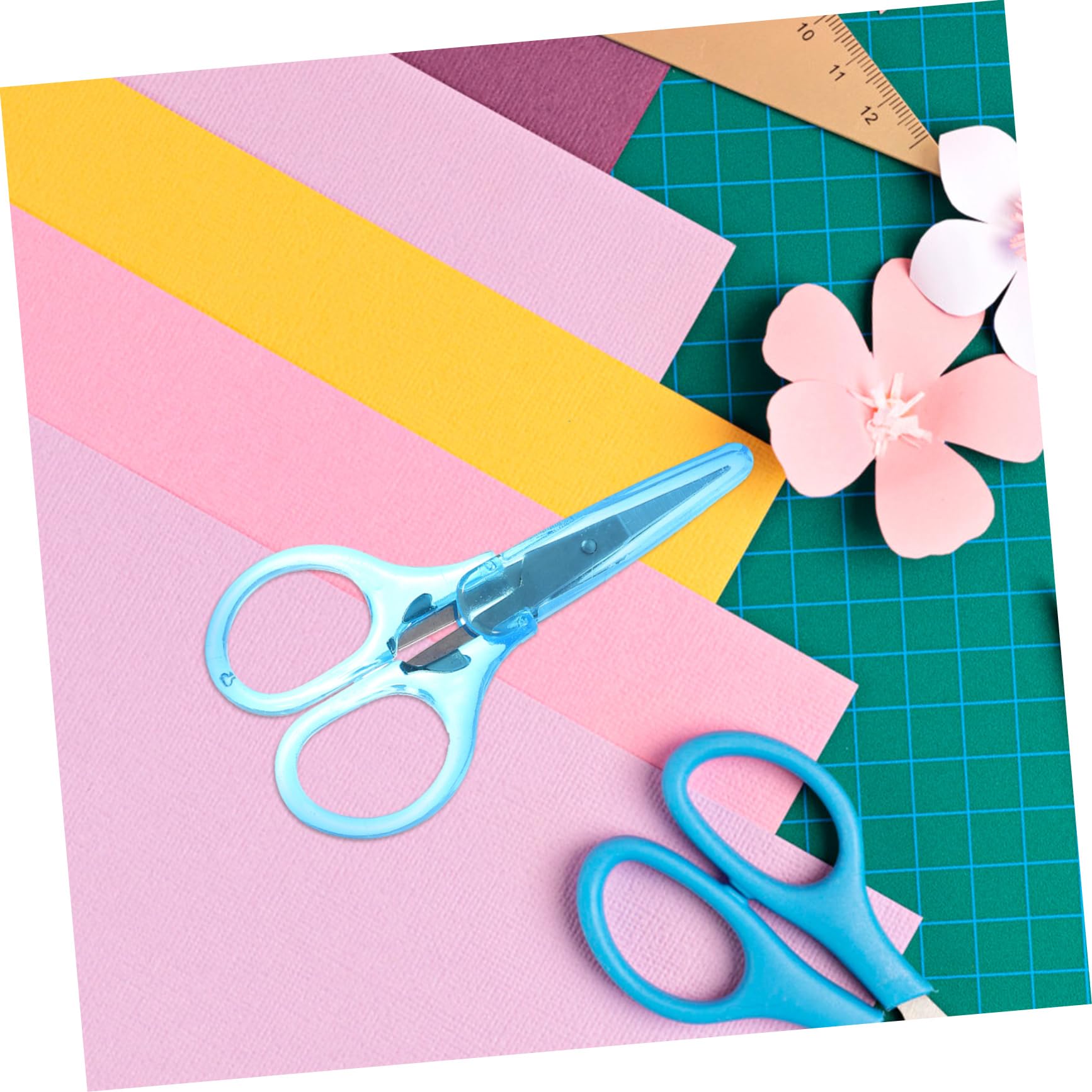 ARTIBETTER 5 Ensembles Ciseaux Avec Couverture Protectrice Coudre Ménage Couture Tissu Petit Point but Ciseaux De Bricolage De Bureau En Vrac Plastique 2 Pièces * 5