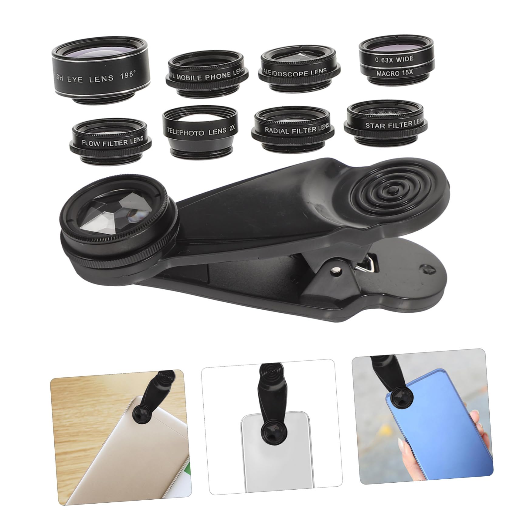 PartyKindom Kit Obiettivi Fotografici Per Telefono Cellulare Include Obiettivo Grandangolo Macro e Fisheye Realizzato in Materiali Per Scatti Fotografici