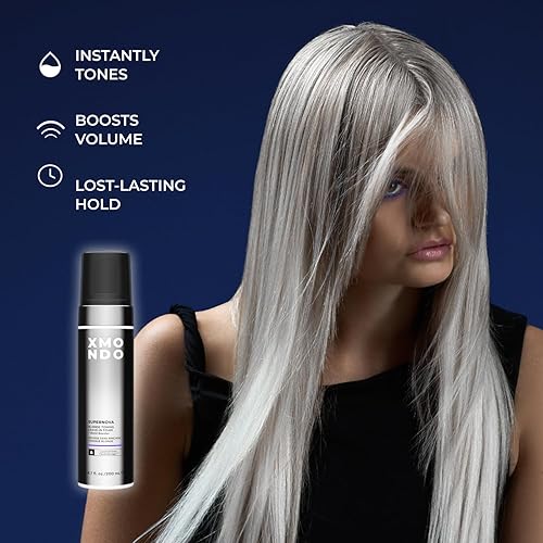 Miniatura 4 de XMONDO Hair Supernova Blonde Toning Leave-In Foam, Vegan Formula Hair Toner Foam for Reducing Brassy and Yellow Tones on Blonde, Highlighted, and