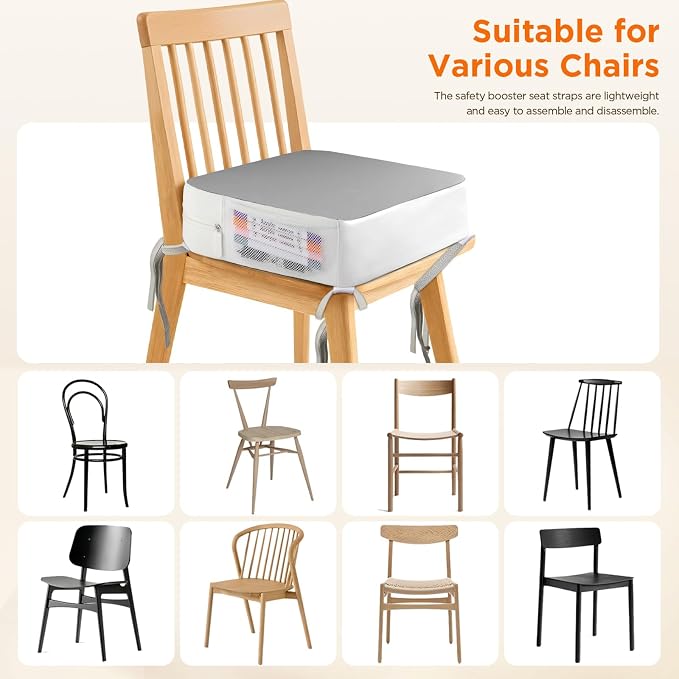 Asiento Booster para silla de cocina, gris miniatura 7