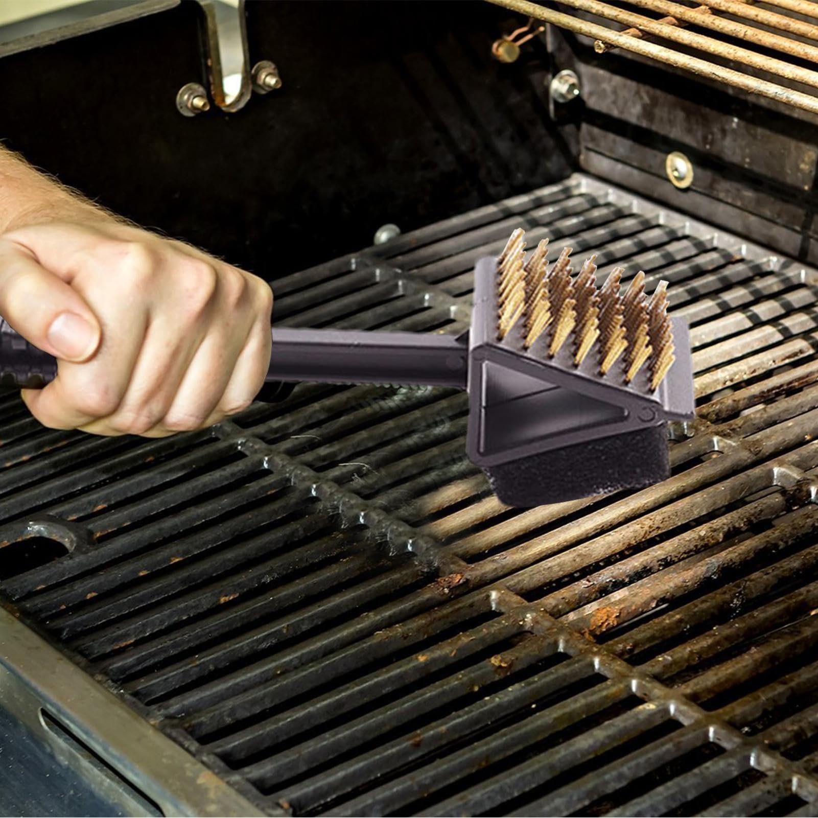 2 Spazzole Triangolari In Filo Per Pulizia Griglia Barbecue – Strumento Raschietto Professionale