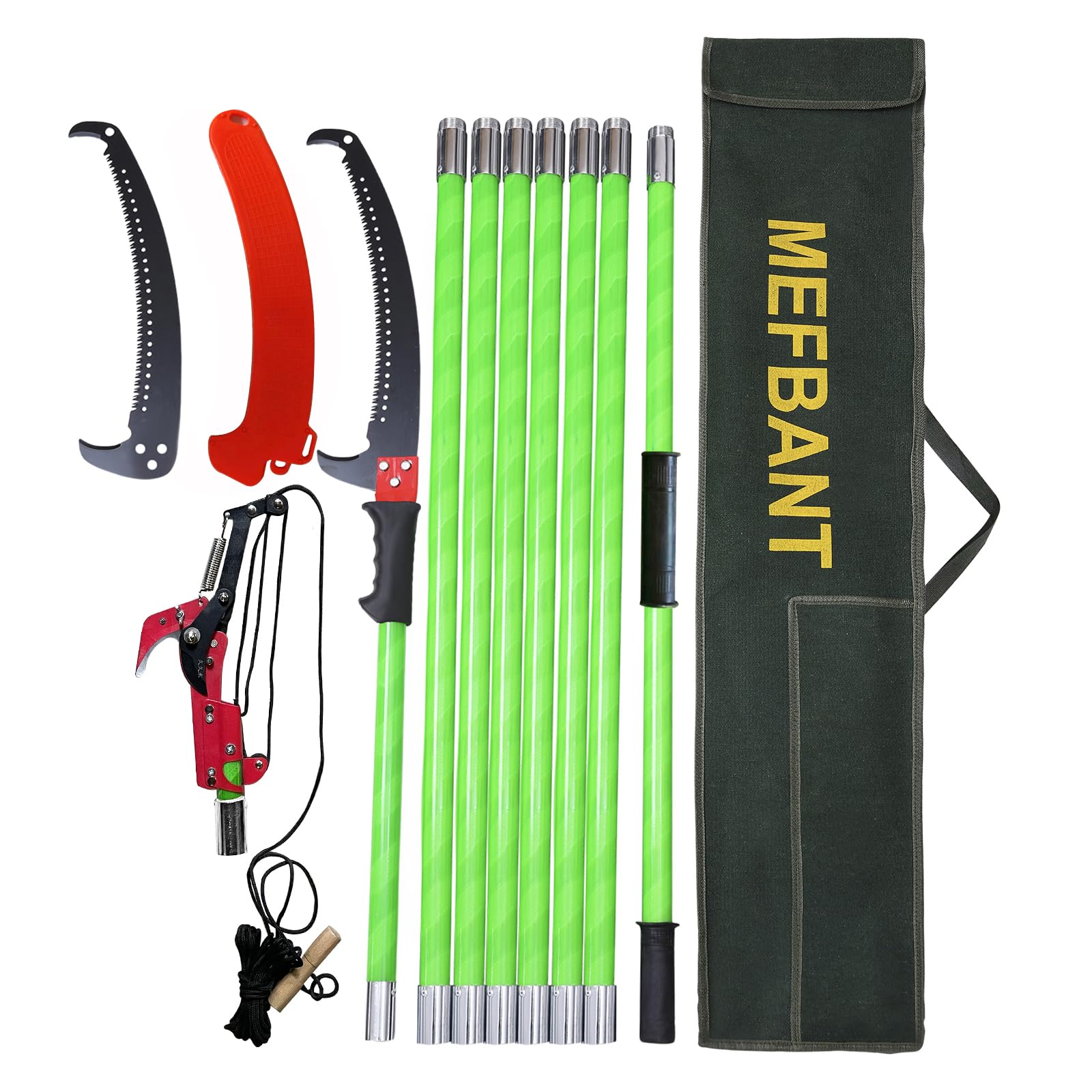 Pole Saw for Tree Trimming - 27FT Extendable Tree Pruner, Long Handle Tree Trimmer, High Reach Branch Cutter, Heavy Duty Pole Pruning Saw, Tree Cutting Tool for Hard-to-Reach Branches