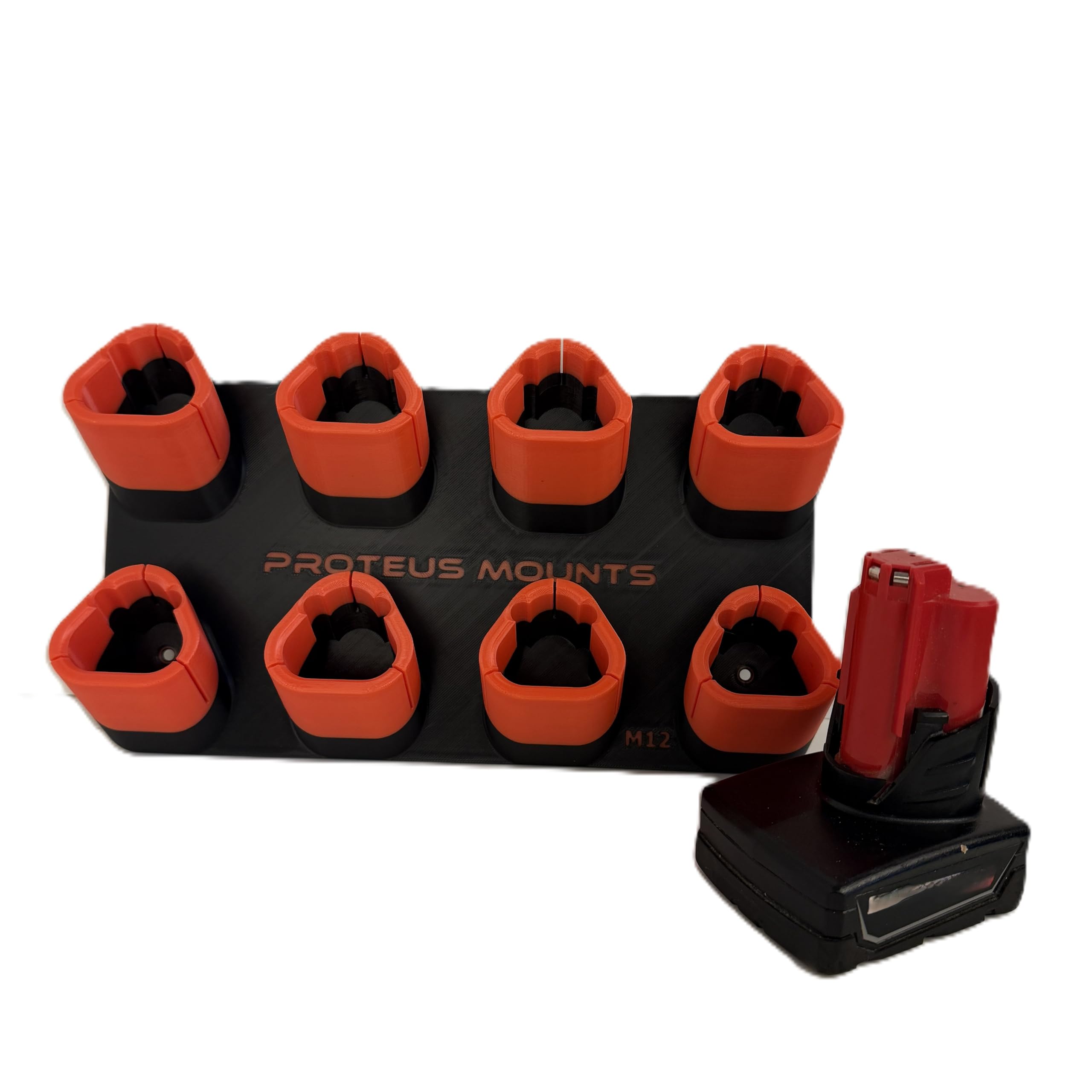 M12 Battery Organizer – Holds 8 Milwaukee M12 Batteries – Heavy-Duty Wall Mount Storage R…