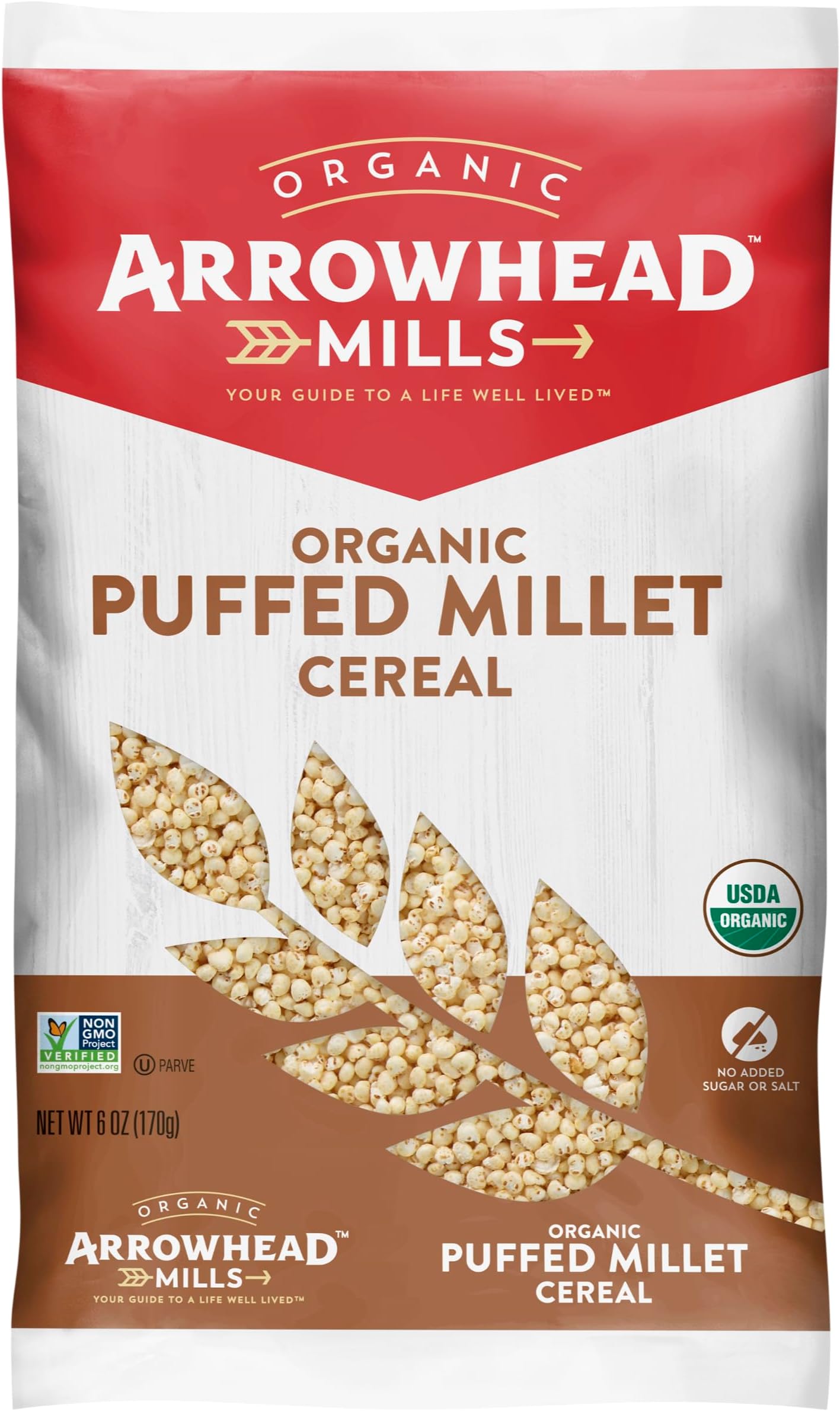 Arrowhead Mills Organic Puffed Millet Cereal, 6 oz BagUSDA Organic