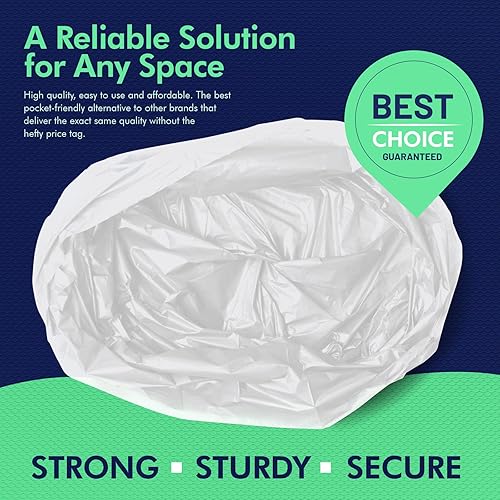 Miniatura 5 de PAMI Bolsas de basura medianas de 8 galones paquete de 100 unidades, blancas  Bolsas de basura de plástico multiusos fuertes  Bolsas de basura sin