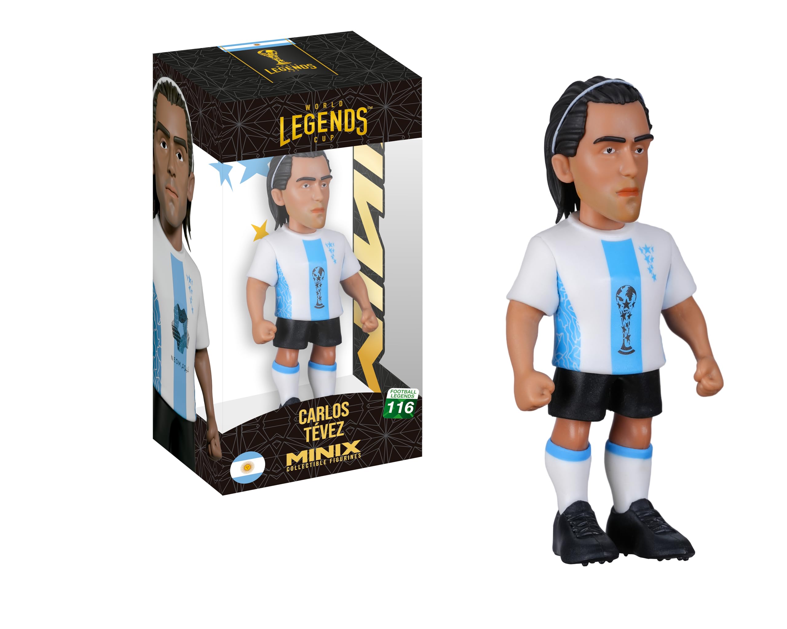 MINIX - Football Legends - World Cup of Legends #116 - Argentina - Tevez - Collectible Figure 12 cm
