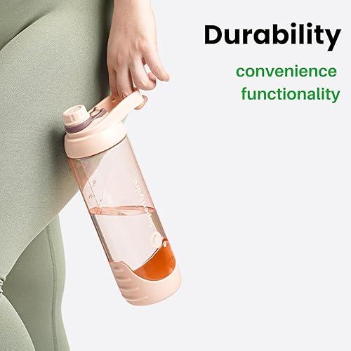 Miniatura 5 de Botella mezcladora deportiva 3 unidades  30 oz  Duradera, sin BPA, a prueba de fugas, botellas de agua ecológicas Tritan ideales para viajes,