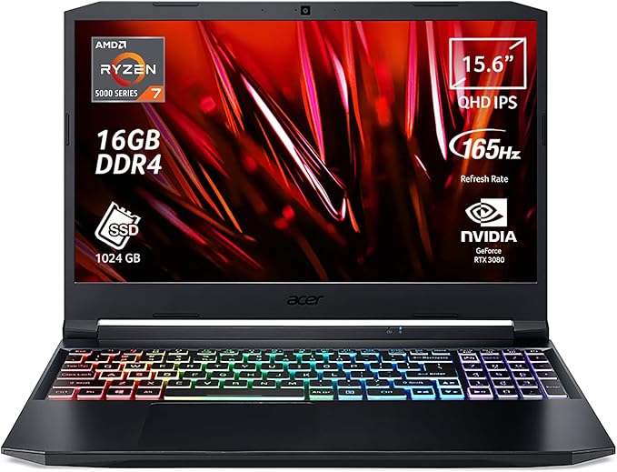 title=Acer Nitro 5 AN515-45-R666 PC Gaming Portatile, Processore AMD Ryzen 7 5800H,