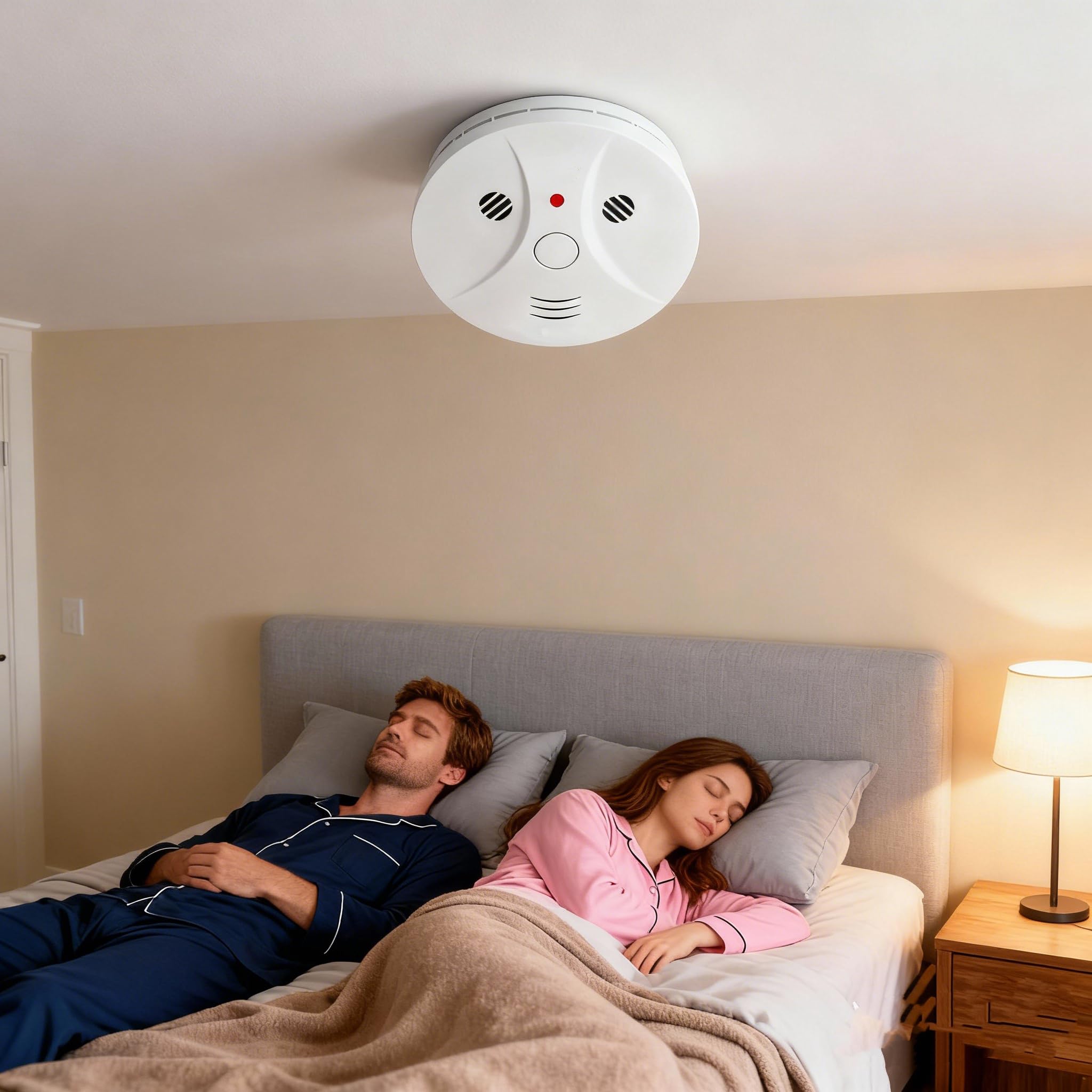 4 Pack Combination Smoke and Carbon Monoxide Detector Battery Operated Travel Portable Photoelectric Fire Co Alarm for Home — view 2