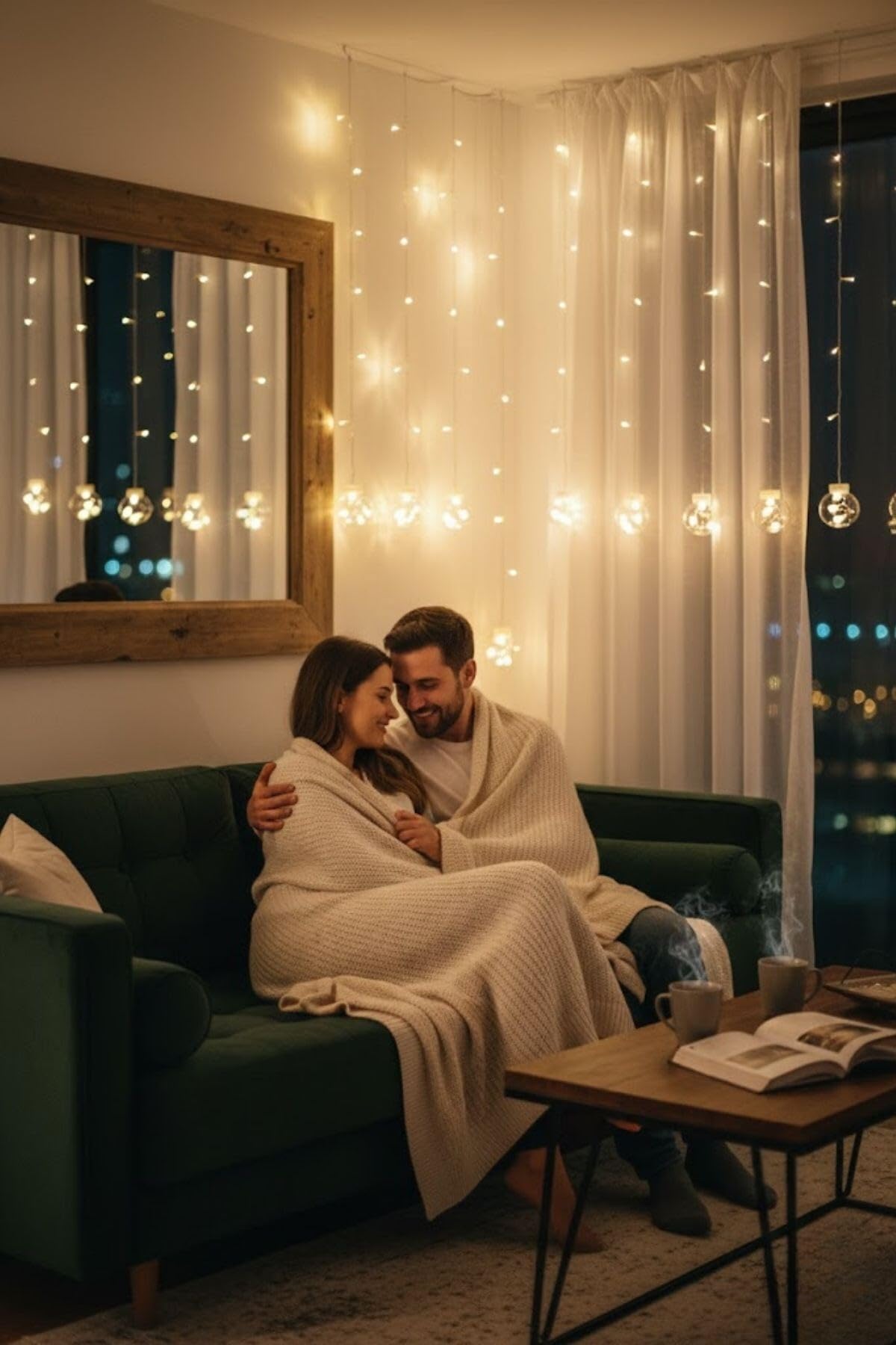 BUFFER Kumandalı LED Dekoratif Sarkıt Aydınlatma, 10 Sarkıtlı Top İçi Mini Toplu, Cam, Günışığı Rengi, Modern Stil, Uzaktan Kumanda ile Kontrol