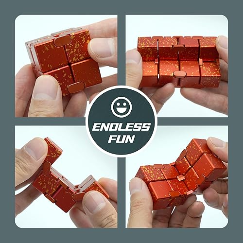 Miniatura 5 de DOLASEV Cubo infinito, cubo infinito silencioso para promover la concentración y el alivio del estrés, cubo infinito de metal, juguetes para la