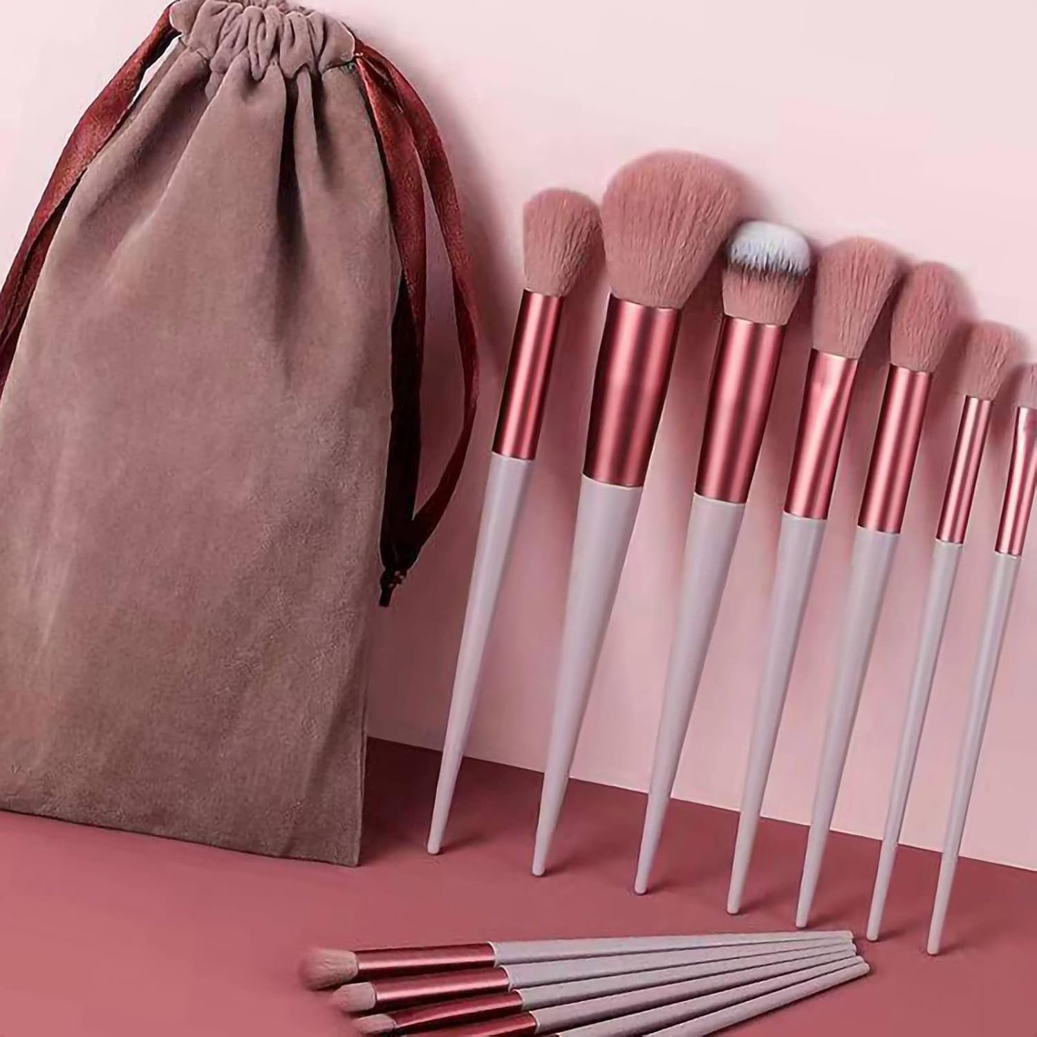 13 Pieces Makeup Brush Set, Multifunctional Fluffy Cosmetic Set for Perfect Look, Gift for Makeup Lovers (Brown) image 4