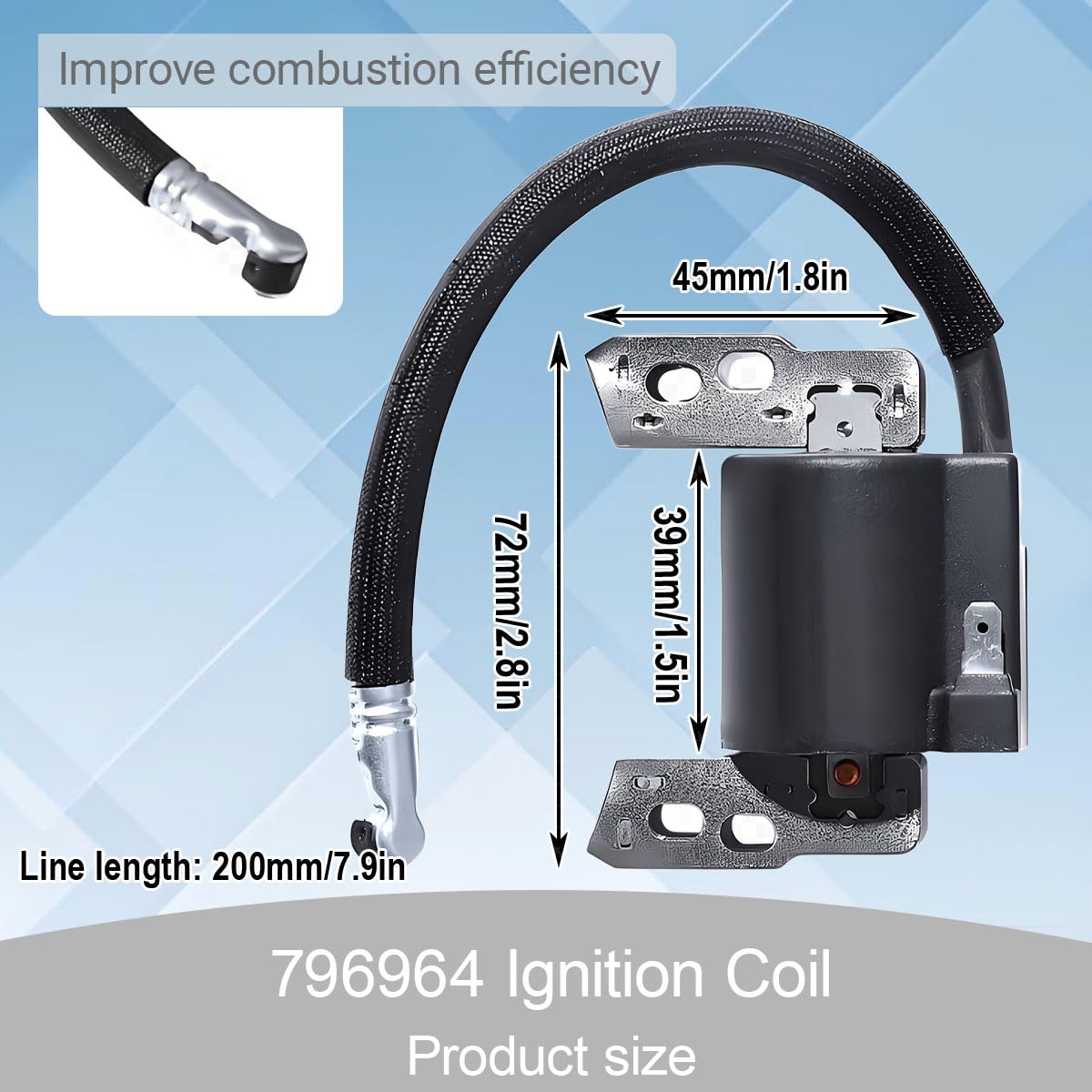 Zündspule für BS 796964 802574 695711 555530 557040 590454 | 492416 493237 491760 692605 12A100 121A12 110432 110492 FT50 JS1150 CS3310 Handrasenmäher Kleinmotoren