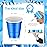 Roshtia 100 Pack 2 oz Christmas Plastic Shot Cups, Mini Disposable Shot Glasses 2 oz Party Cups for Wedding Christmas Winter Party, Beer Taste Serving, Snacks(Multiple Blue)