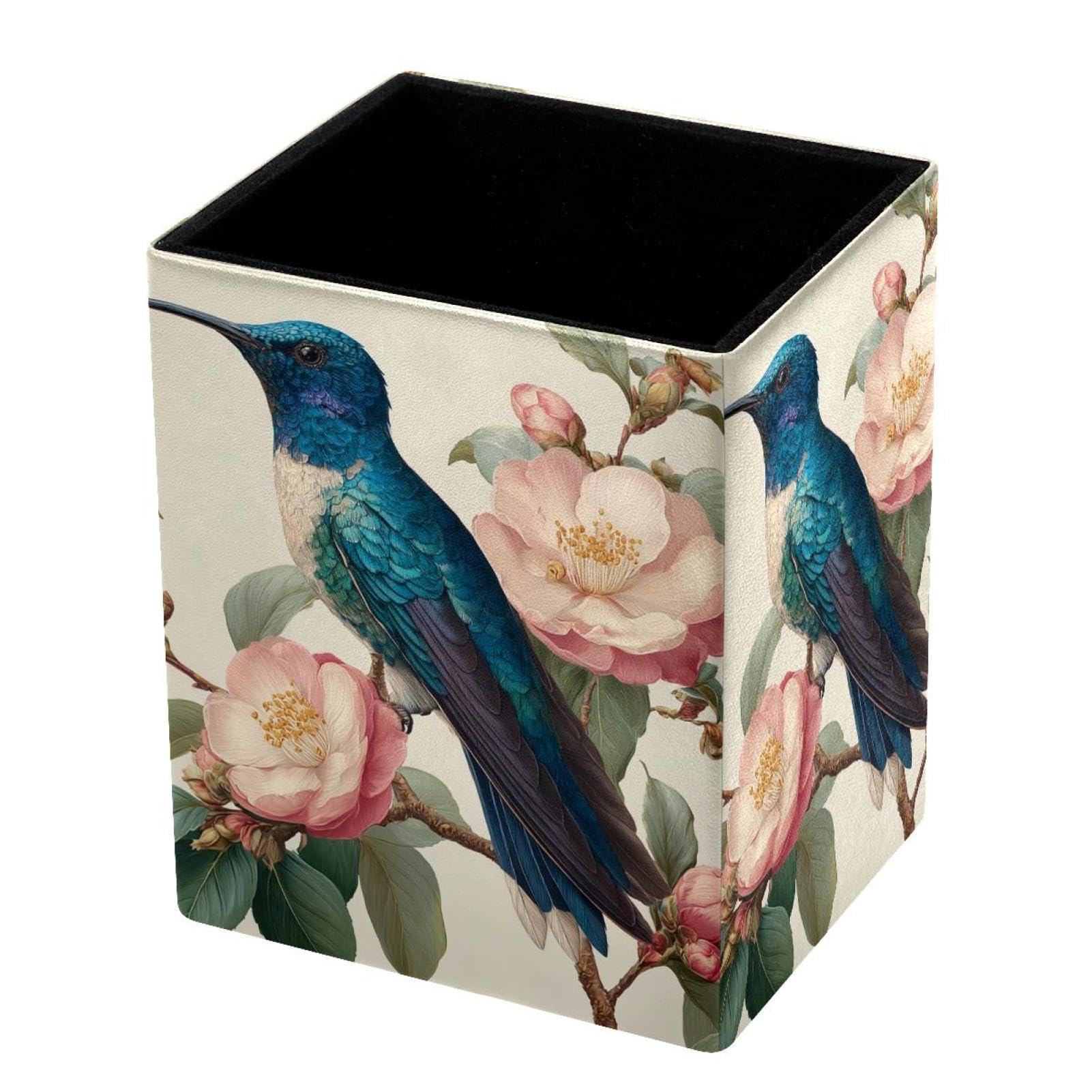 VAPOKF Pencil Holders for Desk, Hummingbird Printed Pen Holders Pen Pot Makeup Brushes Storage Desktop Stationery Supplies Organiser for Home Office