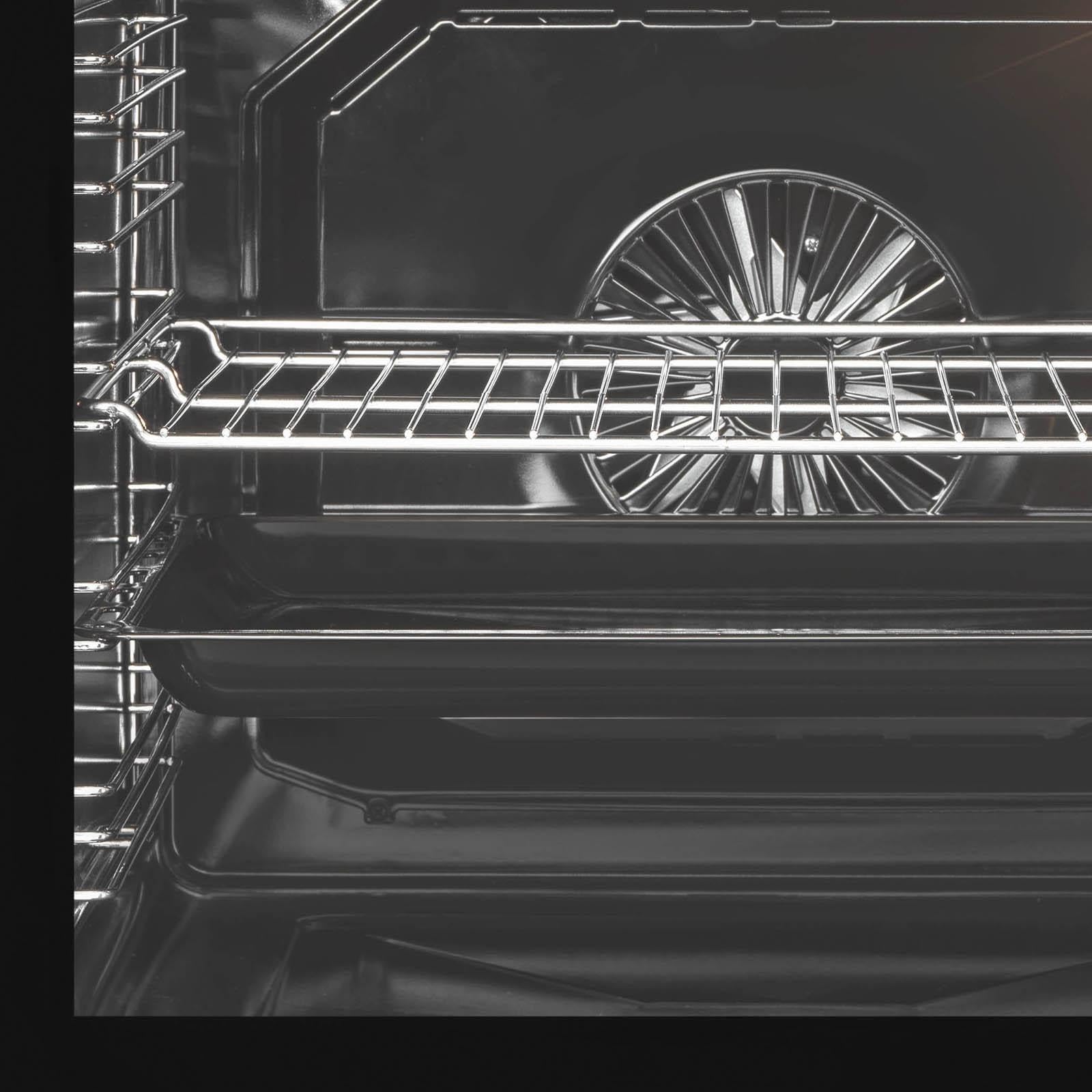 Oranier Einbau-Backofen 60 cm mit 9 Funktionen, versenkbaren Knebeln, 3D Heißluft, Ober-/Unterhitze, Umluft-Grill, Auftaufunktion, Timer, Vollglas-Innentür & CLEAN UP-Emaillierung