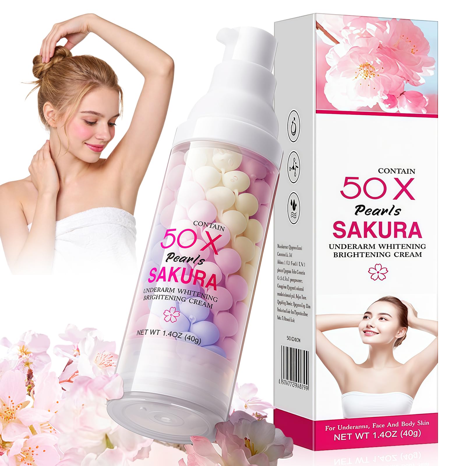 Crema Blanqueadora para Partes Íntimas y Cuerpo con Niacinamida y Colágeno, Crema Aclarante de Axilas, Entreperna, Codos y Rodillas, Hidratación Profunda y Corrección de Manchas Oscuras, 80g — view 9
