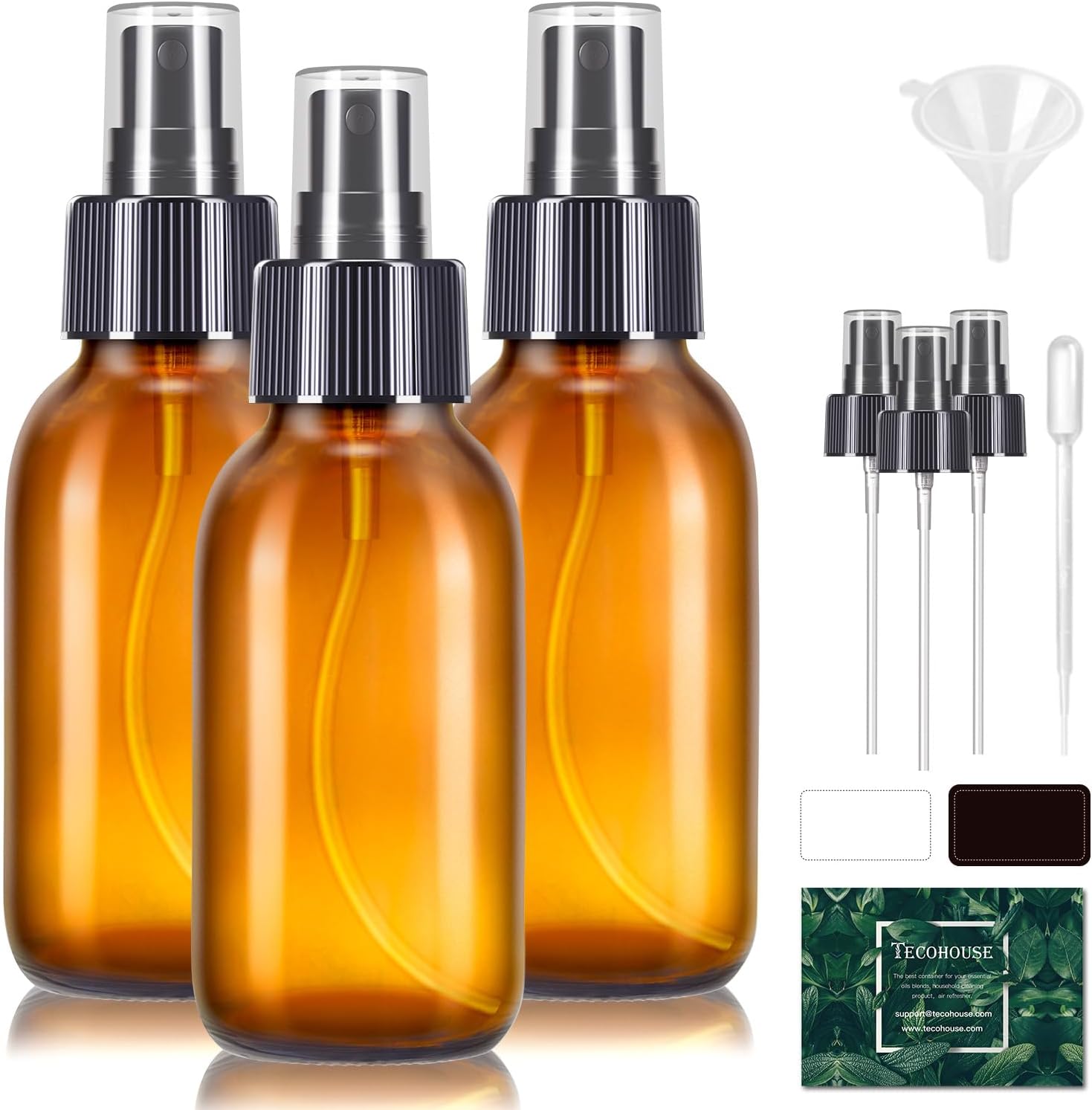 Lot 4 Mini Flacons Vaporisateurs Vides Plastique Transparent 60 Ml - Réutilisables Voyage