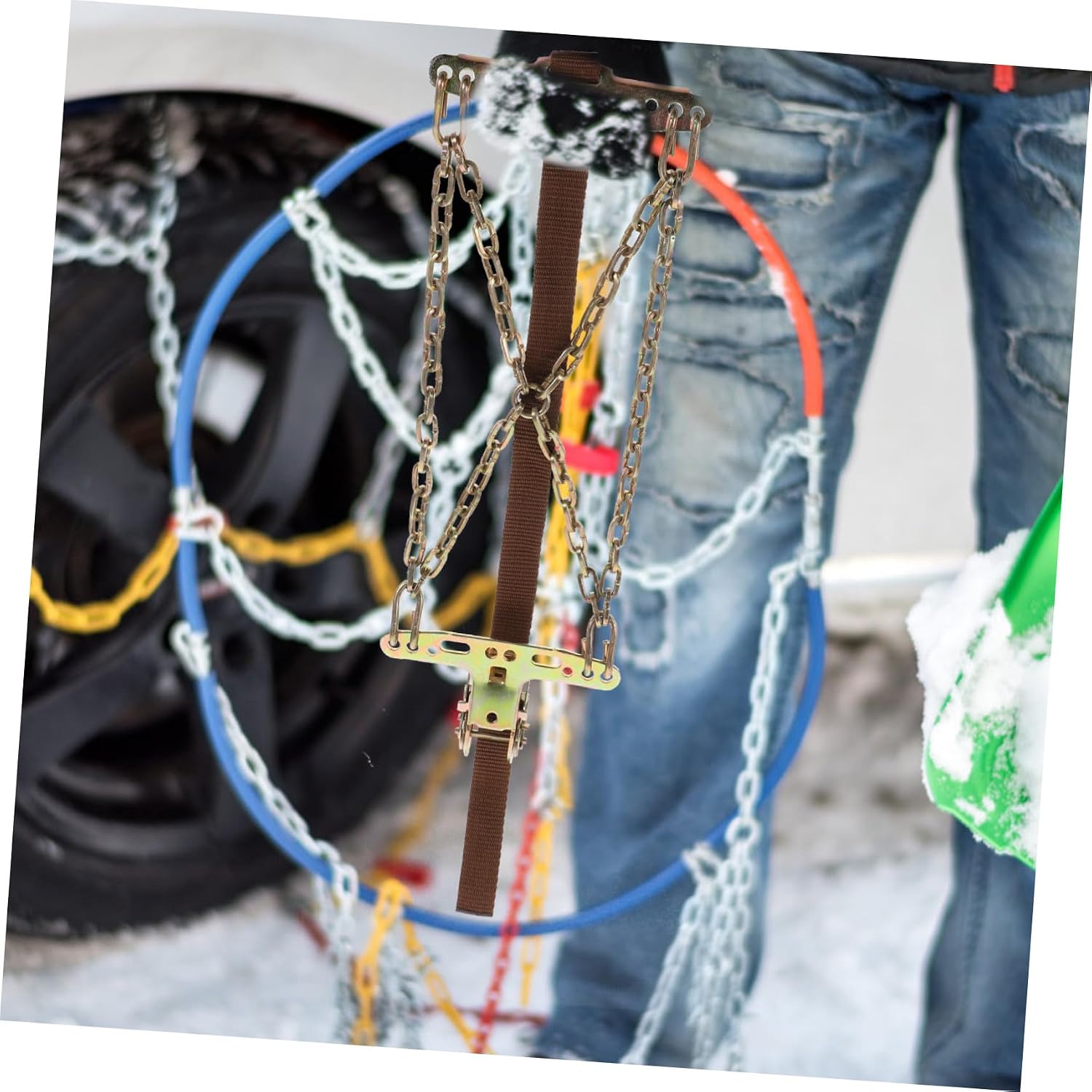 Wear-resistant Metal Tire Chains Anti-skid Snow and Sand Traction Chain for Car Suv Emergency Use Steel with High Friction Grooves