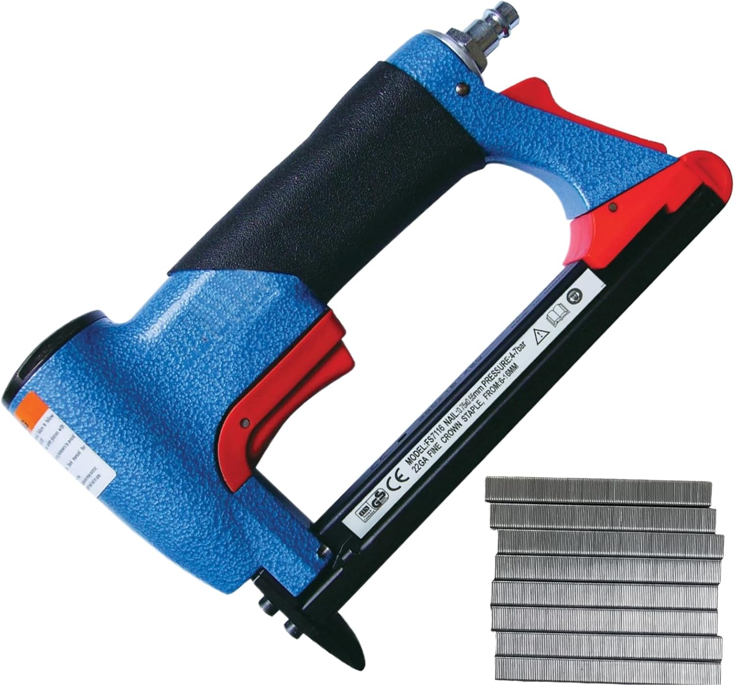 Pneumatic Brad Nailer - 4 8Bar Finishing Stapler with 3600 Nails for Carpentry Tasks | Precision Fastening Tool with Air Powered Drive & Jam Release Mechanism for Trim Installation, Baseboards Fitting