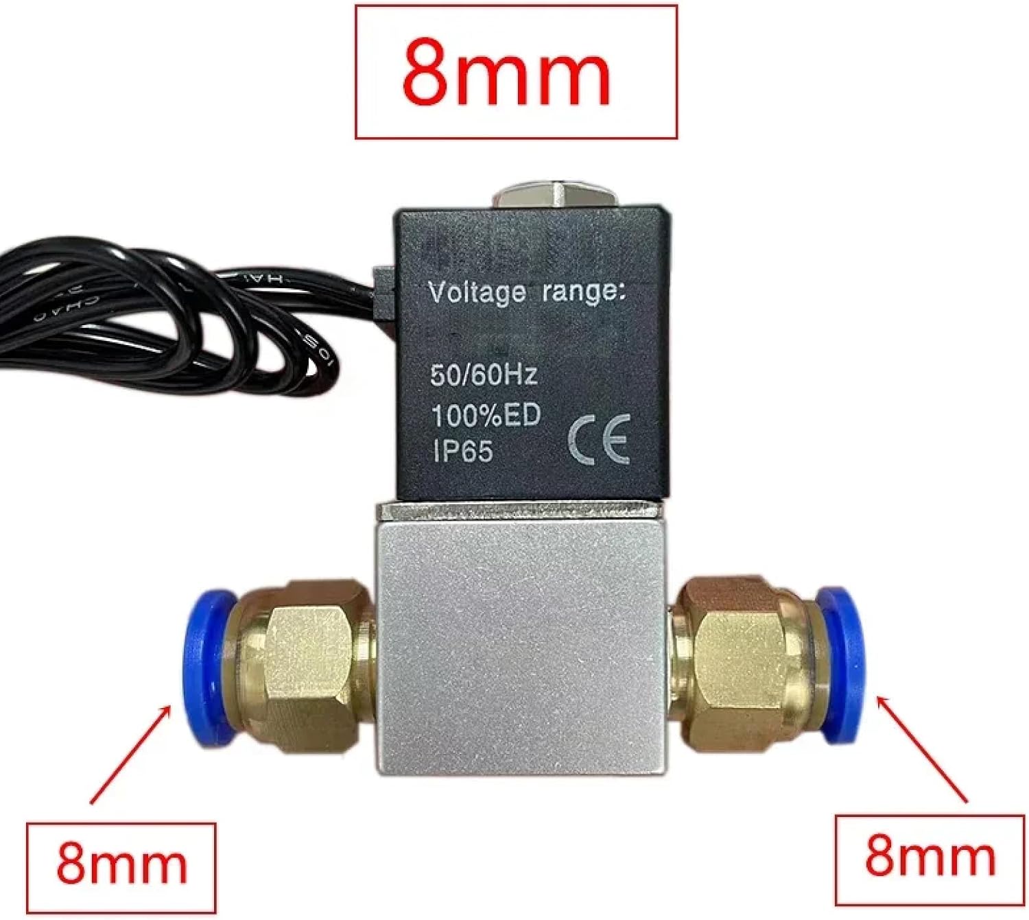 Normally Closed Solenoid Valve, 1/4 Inch NPT, AC 110V/220V or DC 12V/24V, for Air, Water and Oil, Alloy Body, CE Certified (6mm DC 12V)