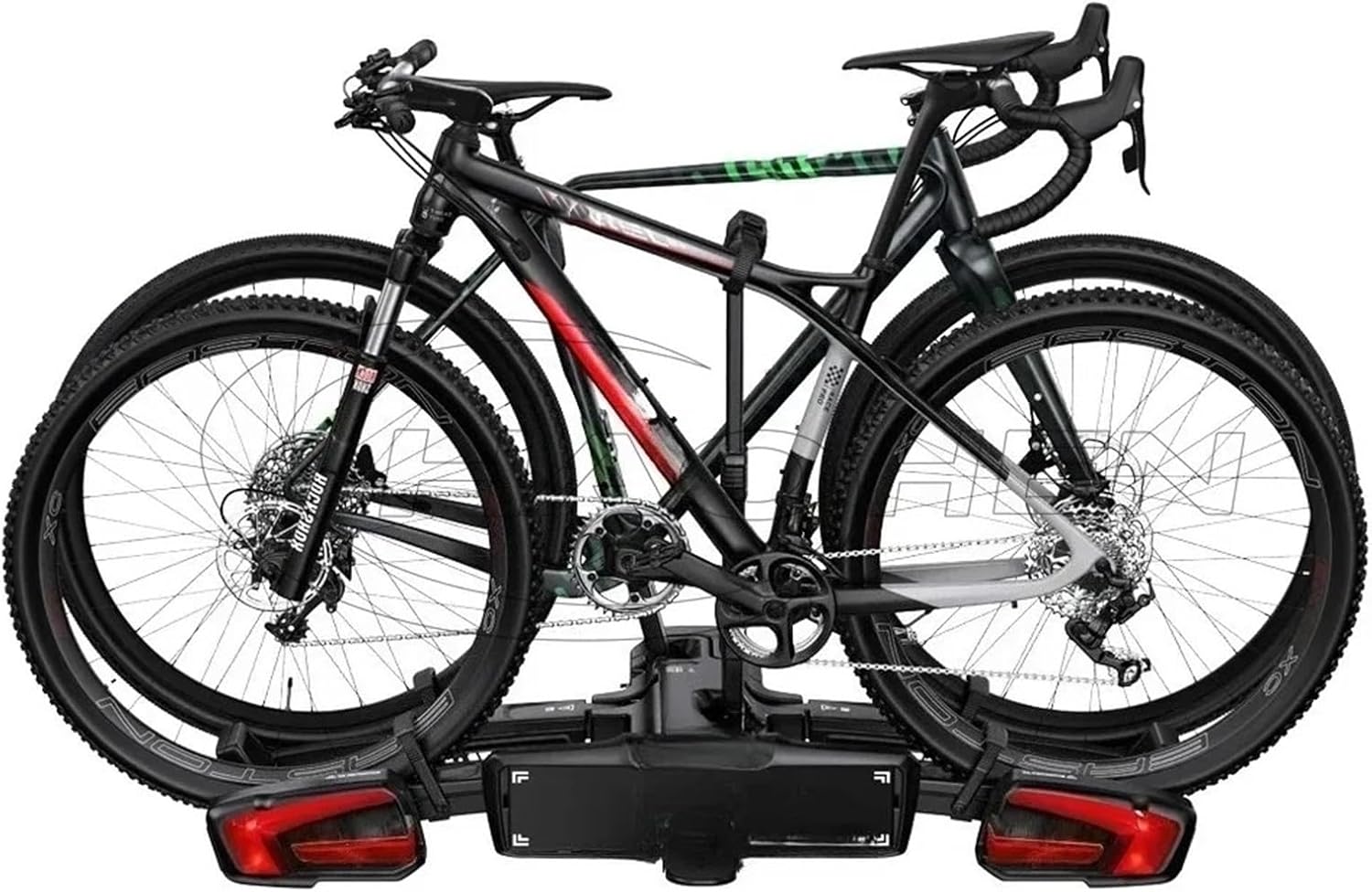Foldable Tilting Hitch Mount E-Bike Rack 3 Bikes Up to 60kg Each for Standard, Tire, Electric Bicycle