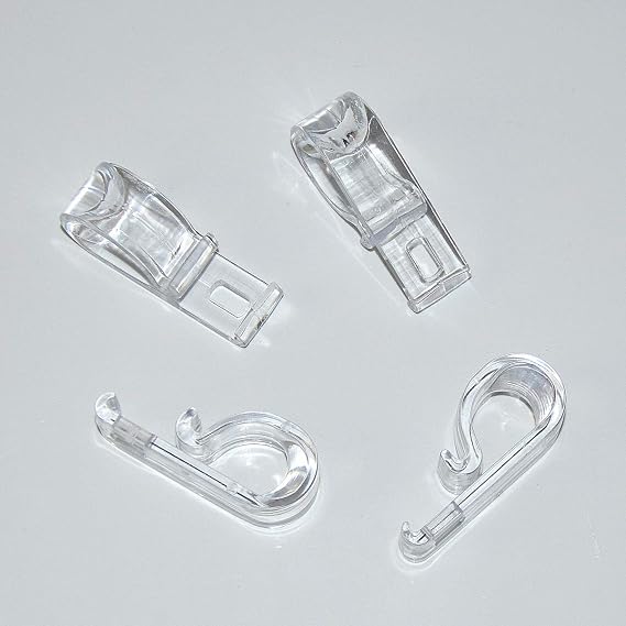 Cutelec Roller Shade Clear Saftey Chain and Cord Guide 4 Sets per Pack P Clip Fixation Hook for Bead Chain for Roller Blinds