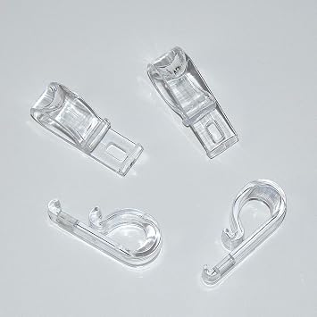 Cutelec Roller Shade Clear Saftey Chain and Cord Guide 4 Sets per Pack P Clip Fixation Hook for Bead Chain for Roller Blinds