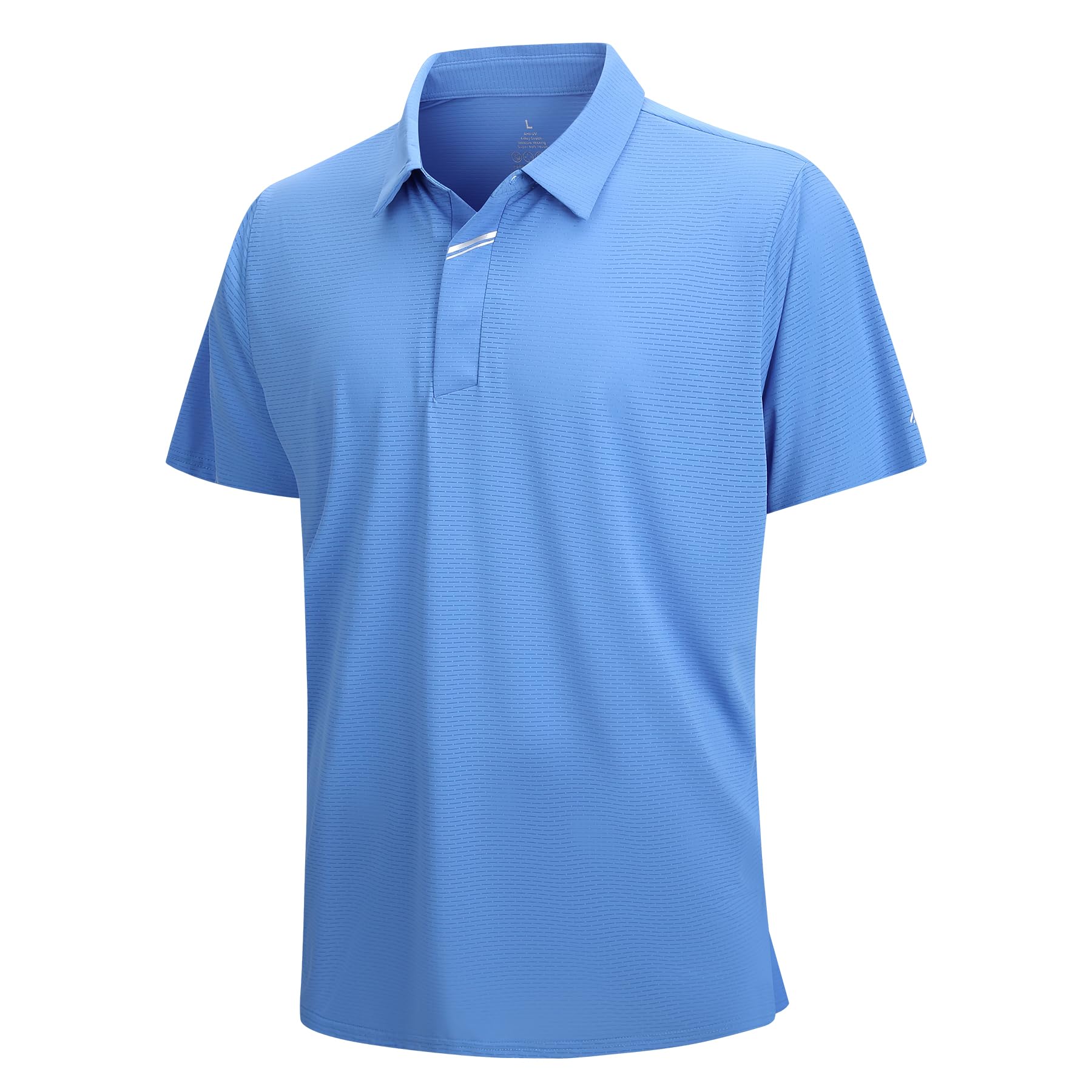 Golf Shirts for Men Super Stretch Jacquard Dry Fit Golf Polo Moisture Wicking Short Sleeve Polo Shirts for Men