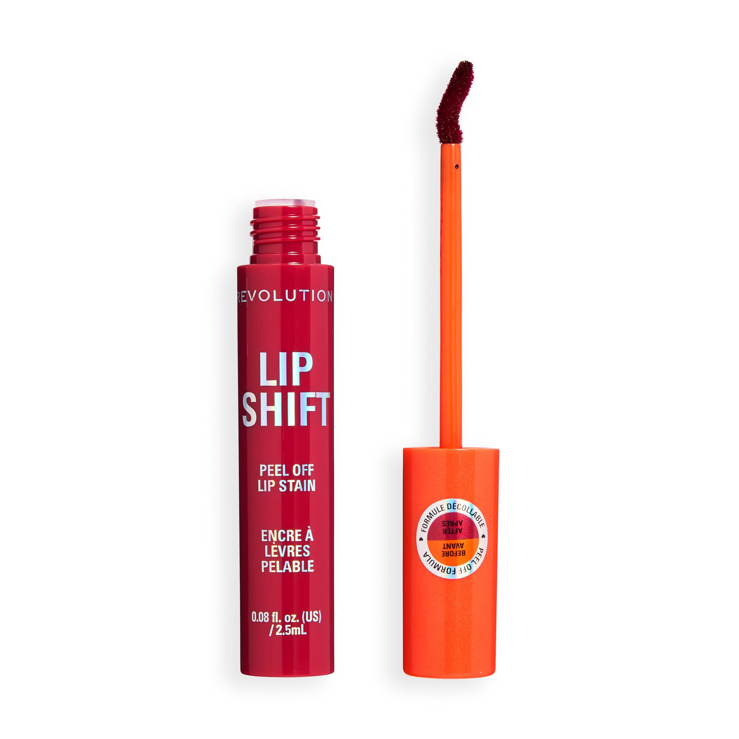Revolution Lip Shift Peel Off Lip Stain, Long-Lasting Lip Tint with Bold Pigment, Lightweight Formula, Vegan & Cruelty-Free, Solar Coral, 2.5ml