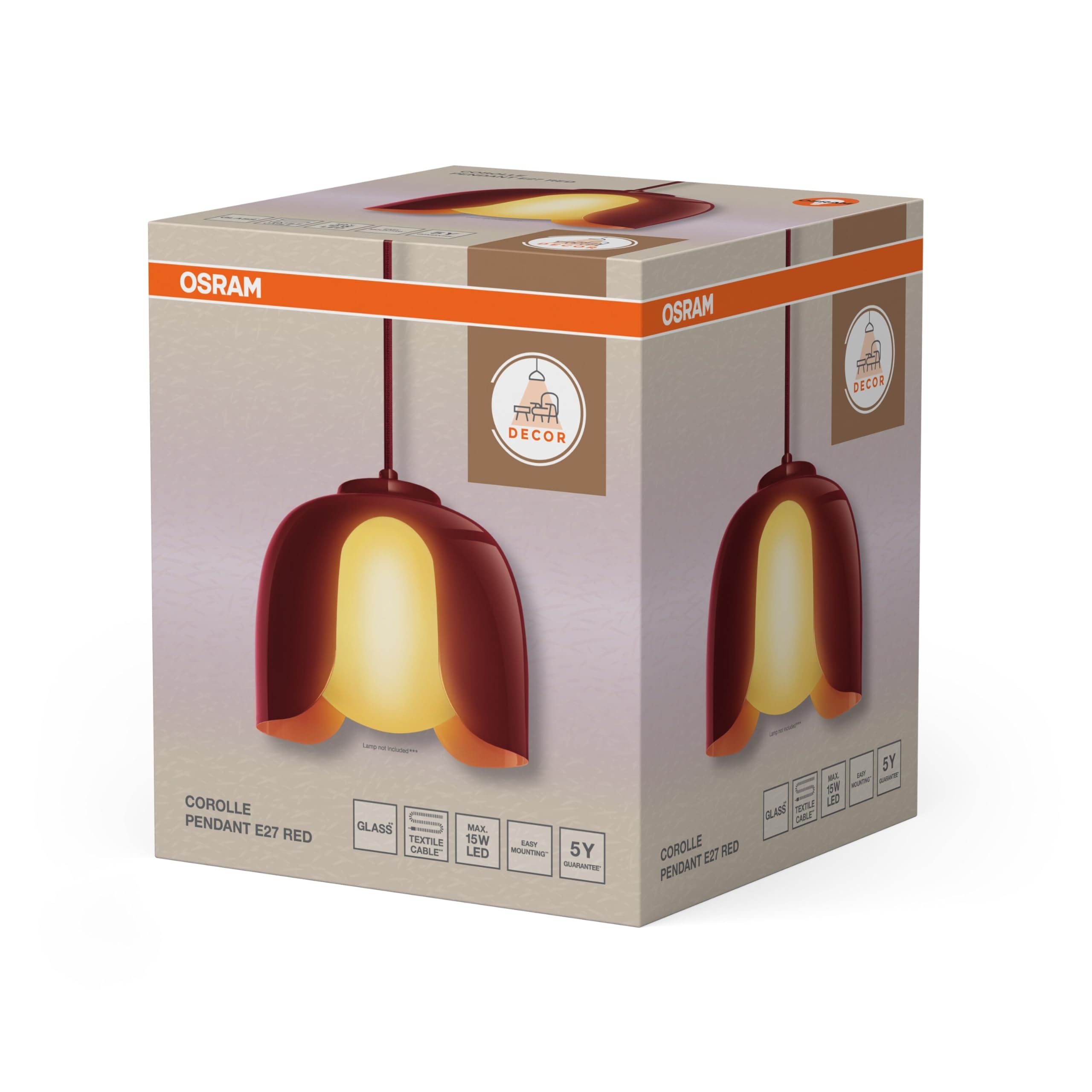 Osram Decor Corolle Pendant E27 Red