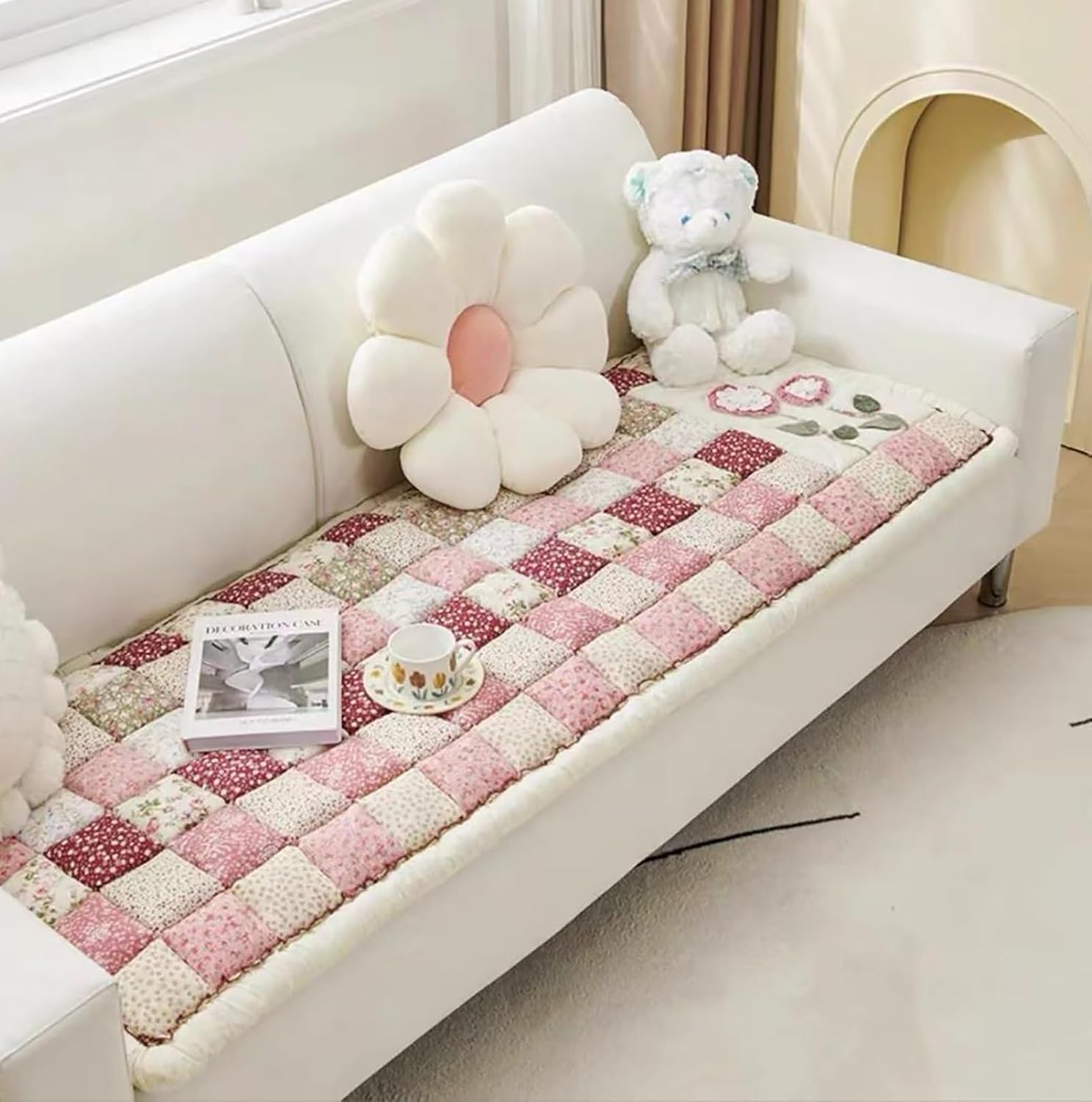 Dog Blankets for Large Dogs, Funnyfuzzy Cream-Coloured Large Plaid Square Pet Mat Bed Couch Cover, Dog Blankets for Large Dogs, Waterproof Blanket Dog Bed Cover Pet Blanket ( Color : A , Size : 70*210