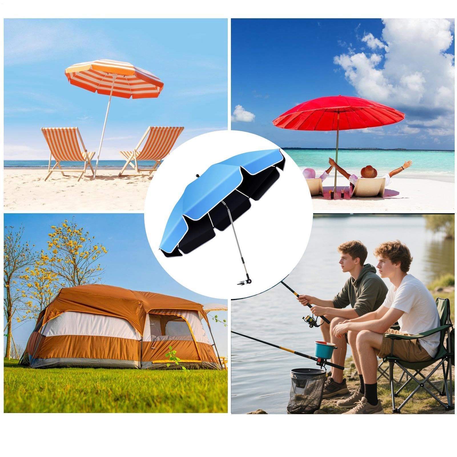 Generisch Parasol na krzesło – markiza solarna | regulacja 360° z zaciskiem